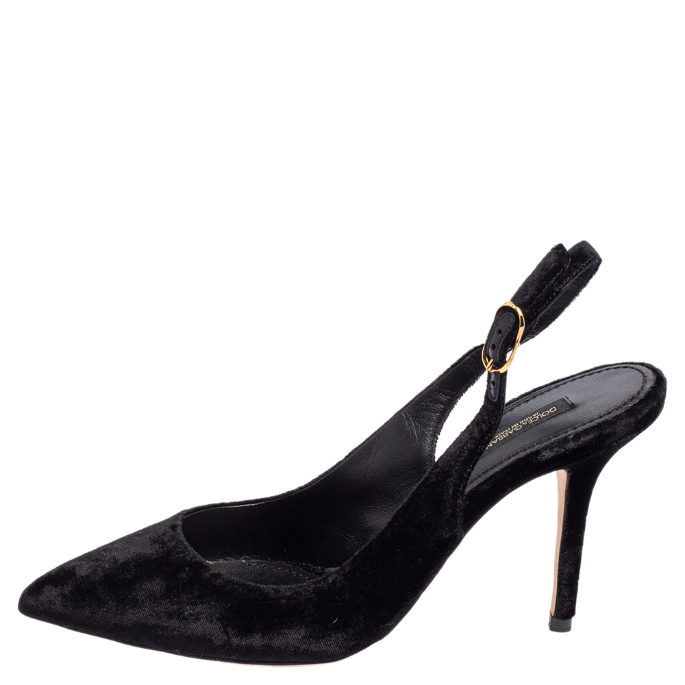 Dolce & Gabbana Black Velvet Pointed Toe Slingback Pointed Toe Pumps Size
Dolce & Gabbana Black Velvet Pointed Toe Slingback Pointed Toe Pumps Size