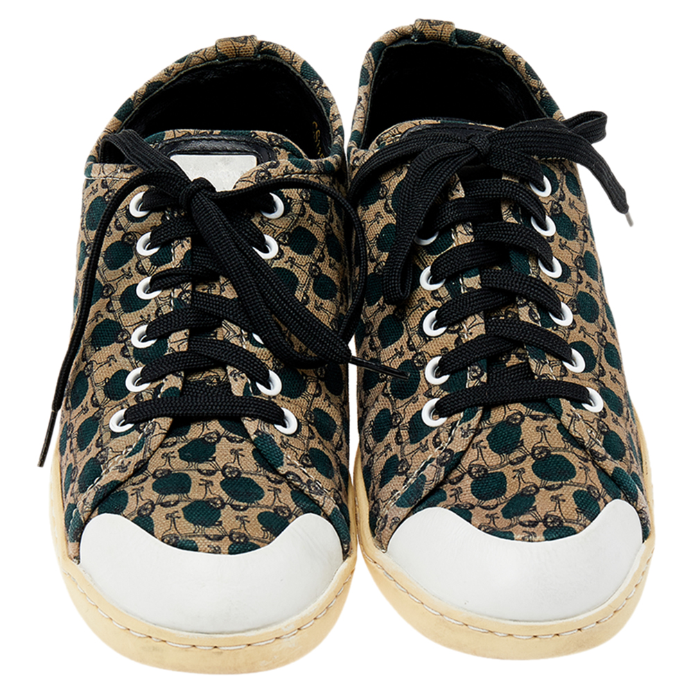 Dolce & Gabbana Multicolor Canvas And Leather Low Top Sneakers