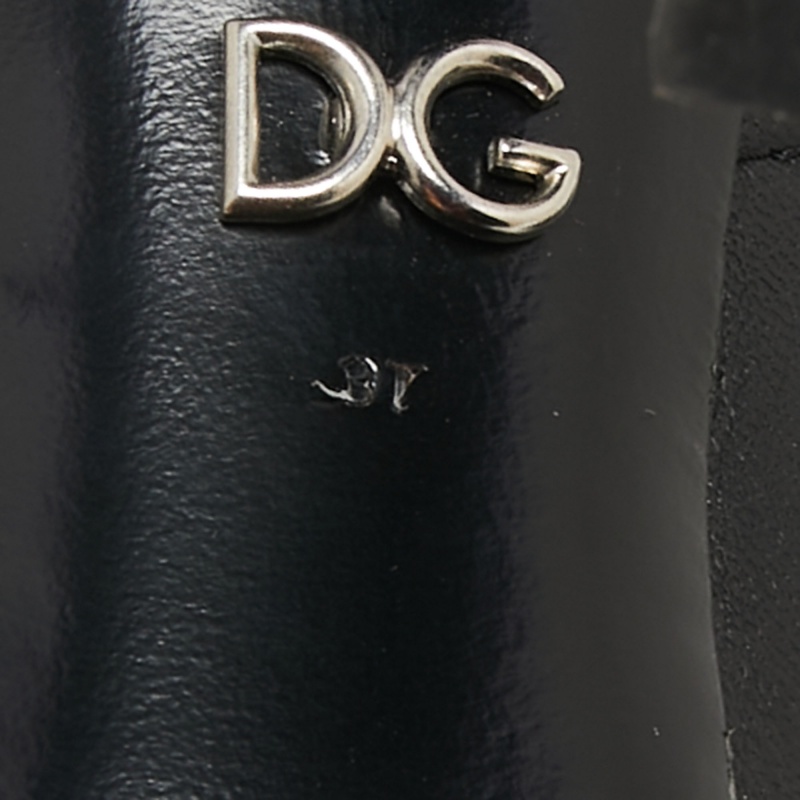 Dolce & Gabbana Black Leather Ankle Devotion Ankle Boots Size 37