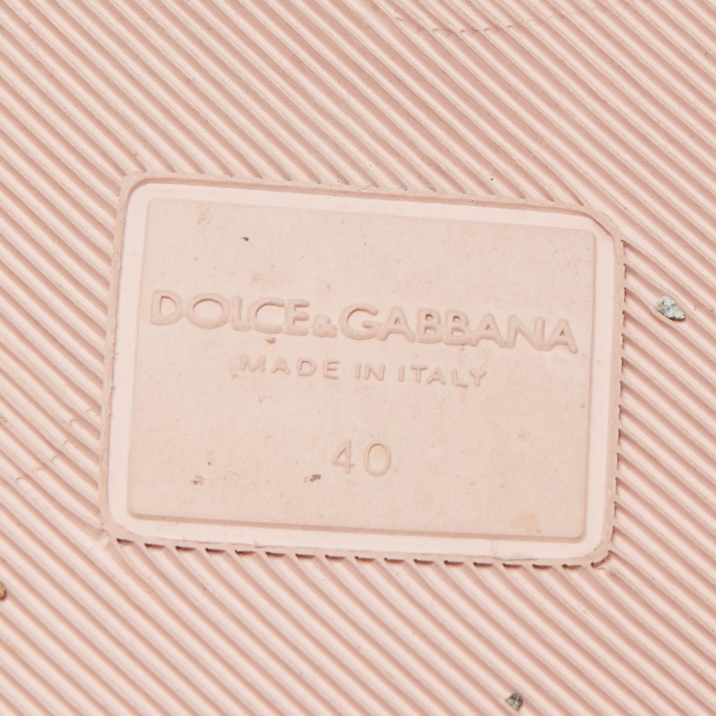 Dolce & Gabbana Pink Jacquard Fabric Embellished Slides Size 40