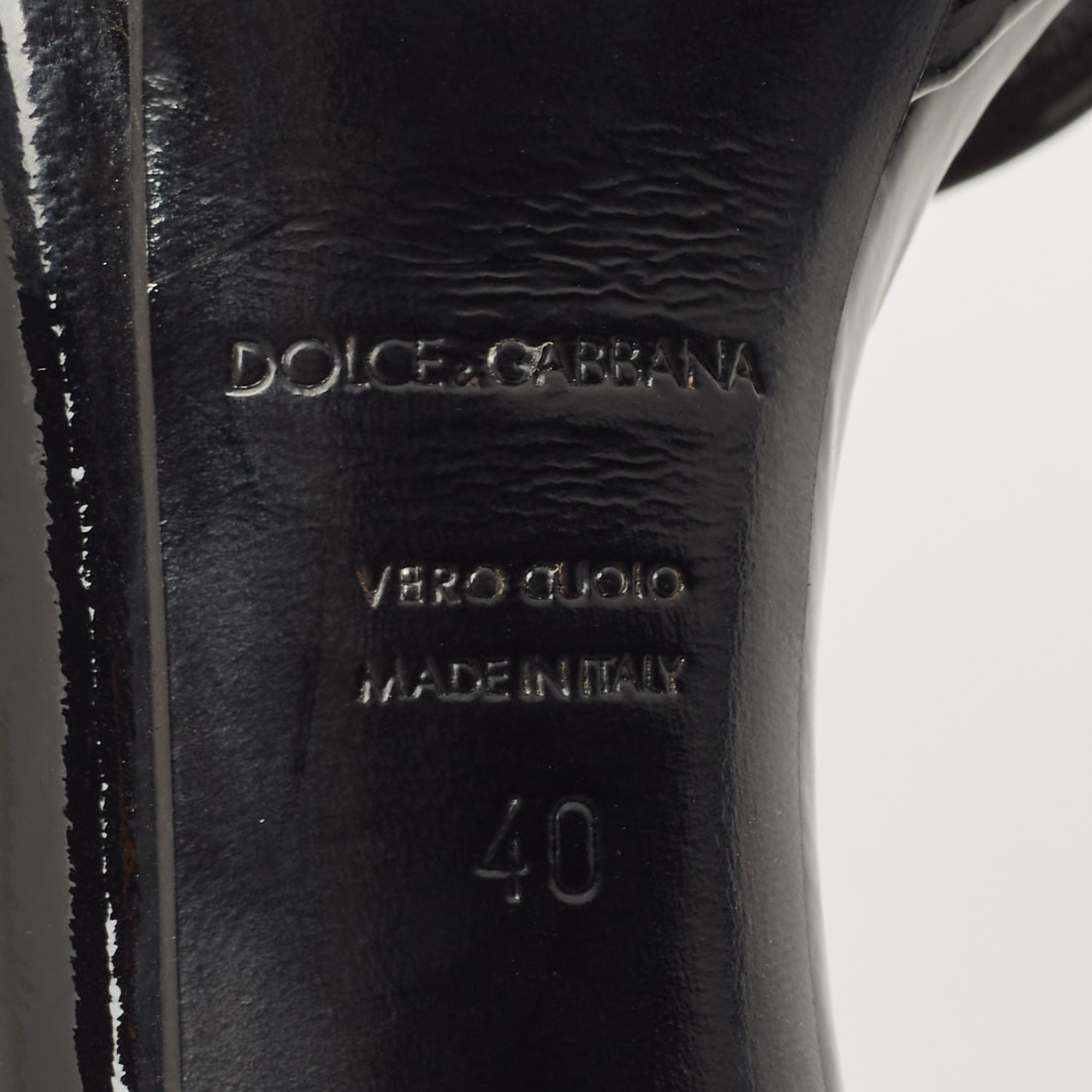 Dolce & Gabbana Black/Red Leopard Print Calf Hair Ankle Strap Sandals Size 40