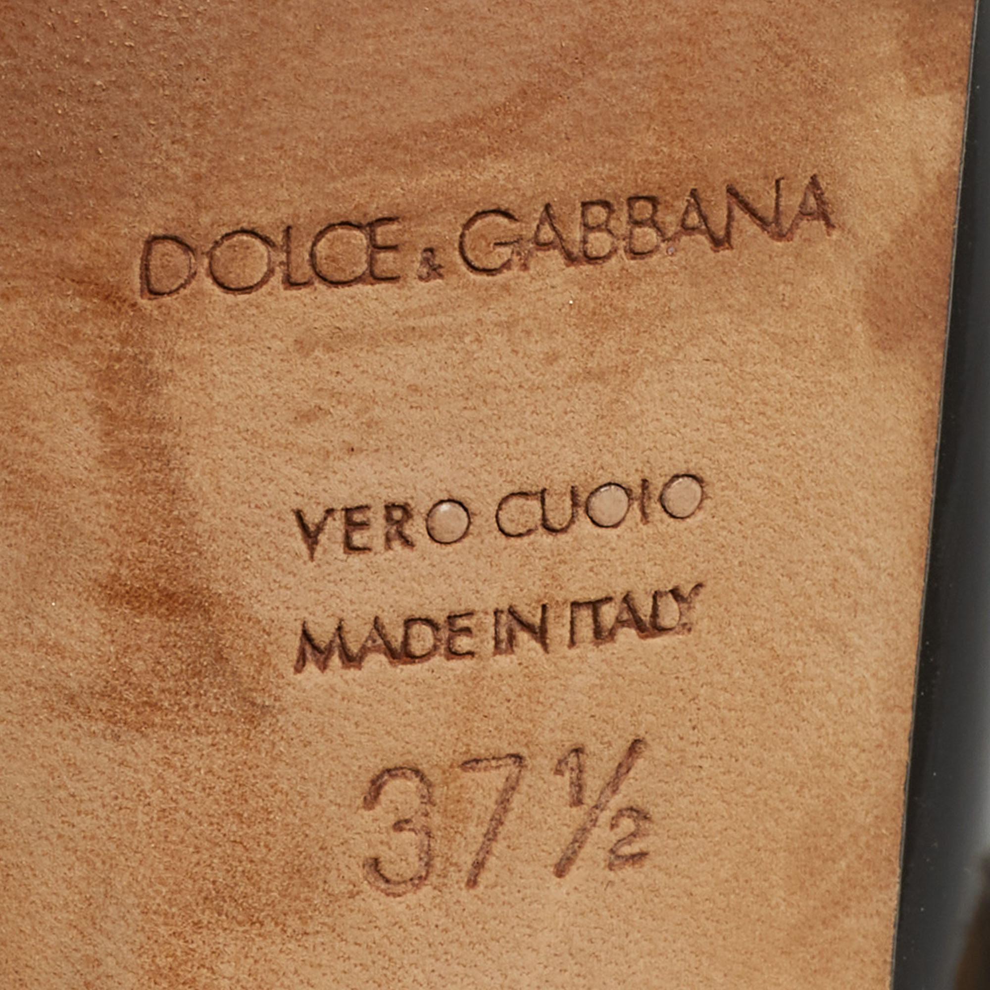 Dolce & Gabbana Black Patent Leather Platform Pumps Size 37.5