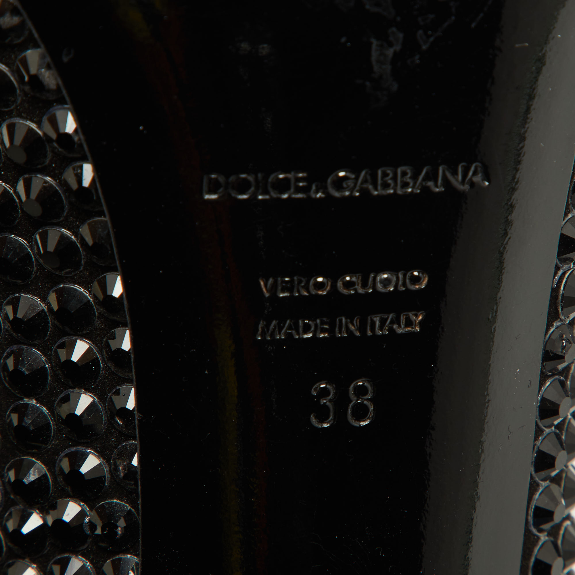 Dolce & Gabbana Black Satin Embellishments Pumps Size 38