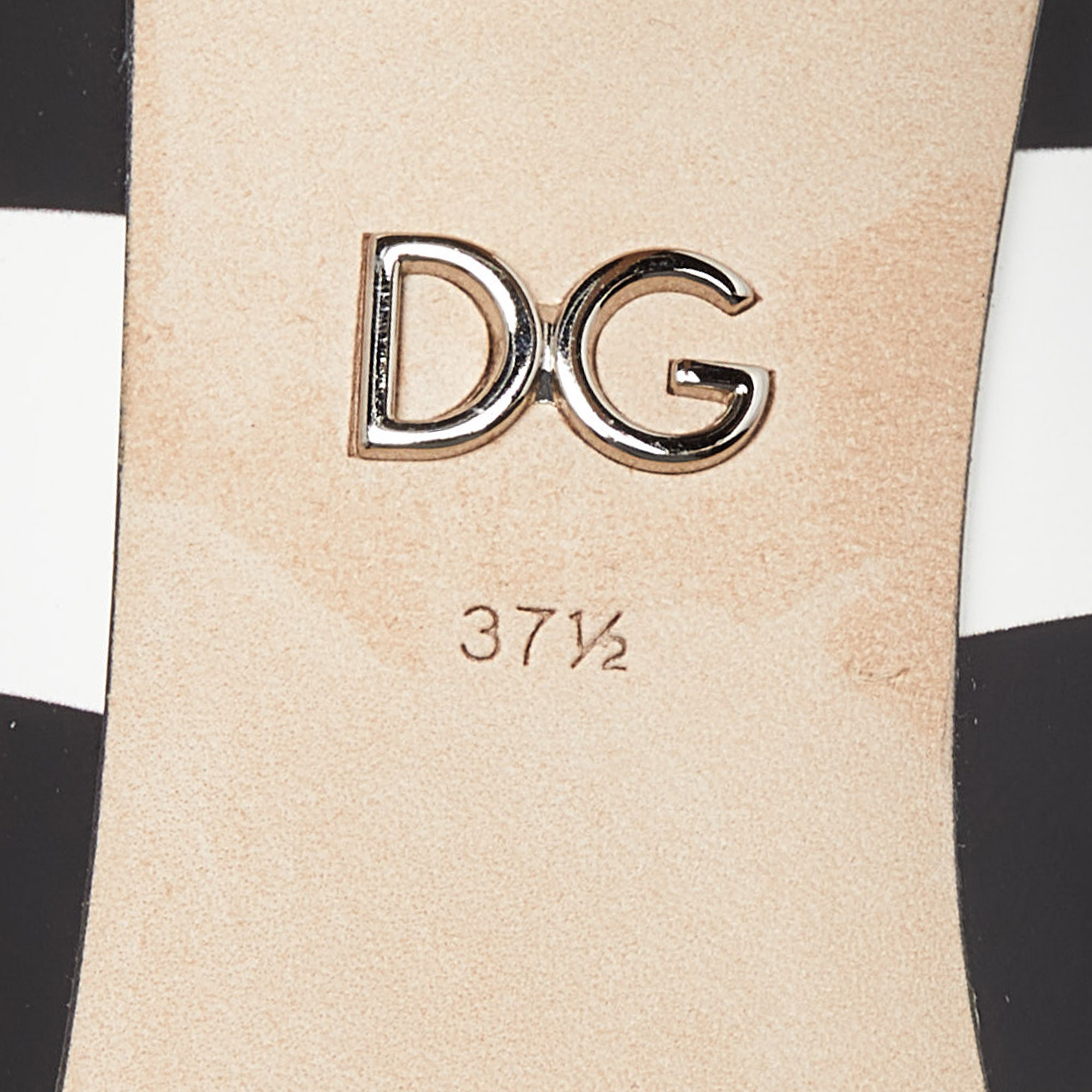 Dolce & Gabbana Multicolor Floral Print Leather Crystal Embellished Pumps Size 37.5