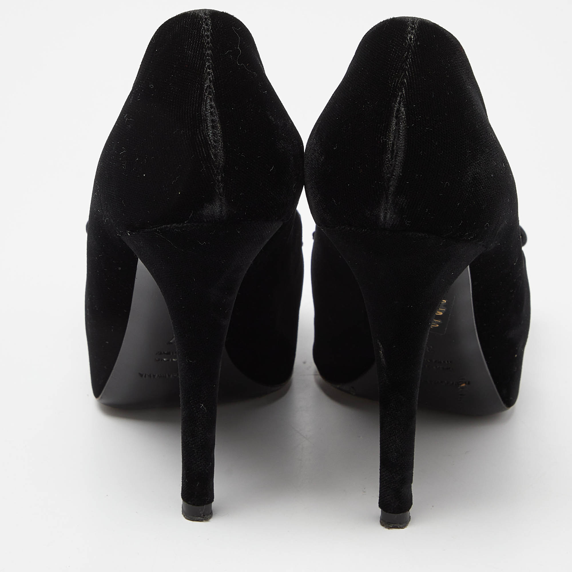 Dolce & Gabbana Black Velvet Bow Pumps Size 37