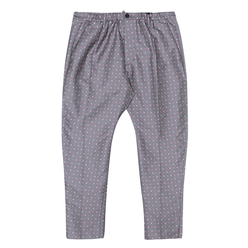 Image of Dsquared Grey Contrast Floral Pattern Jacquard Pants XXL