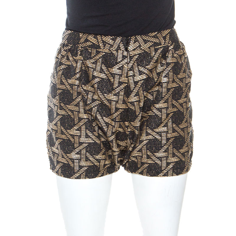 Dsquared2 Bicolor Wicker Woven Frayed Trim Detail Shorts M