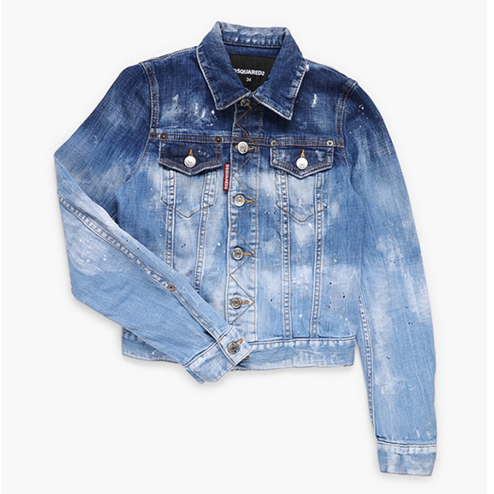 Dsquared2 Blue Ripped Classic Jean Jacket M (IT 42)