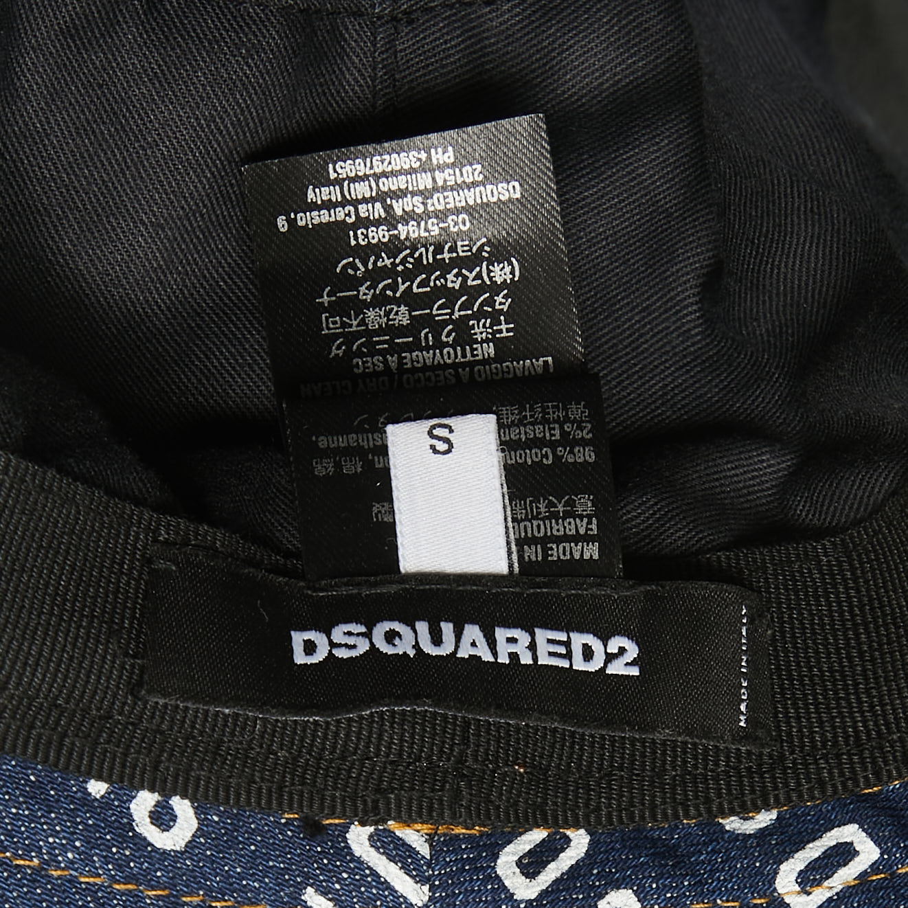 Dsquared2 Blue Logo Print Denim Bucket Hat