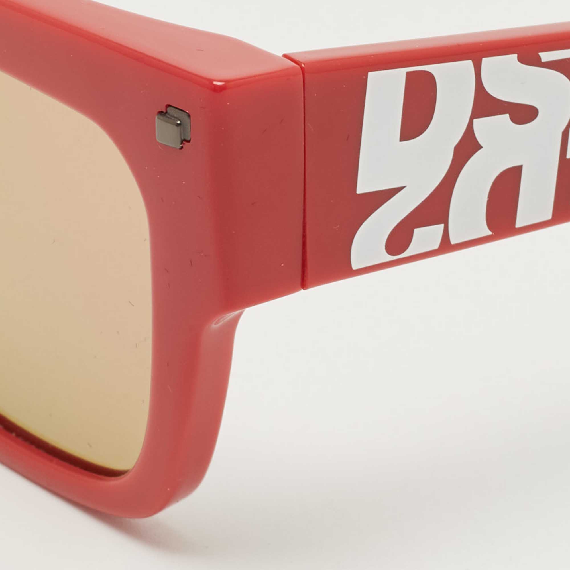 Dsquared2 Red/White Logo Doody Mirrored Wayfarer Sunglasses