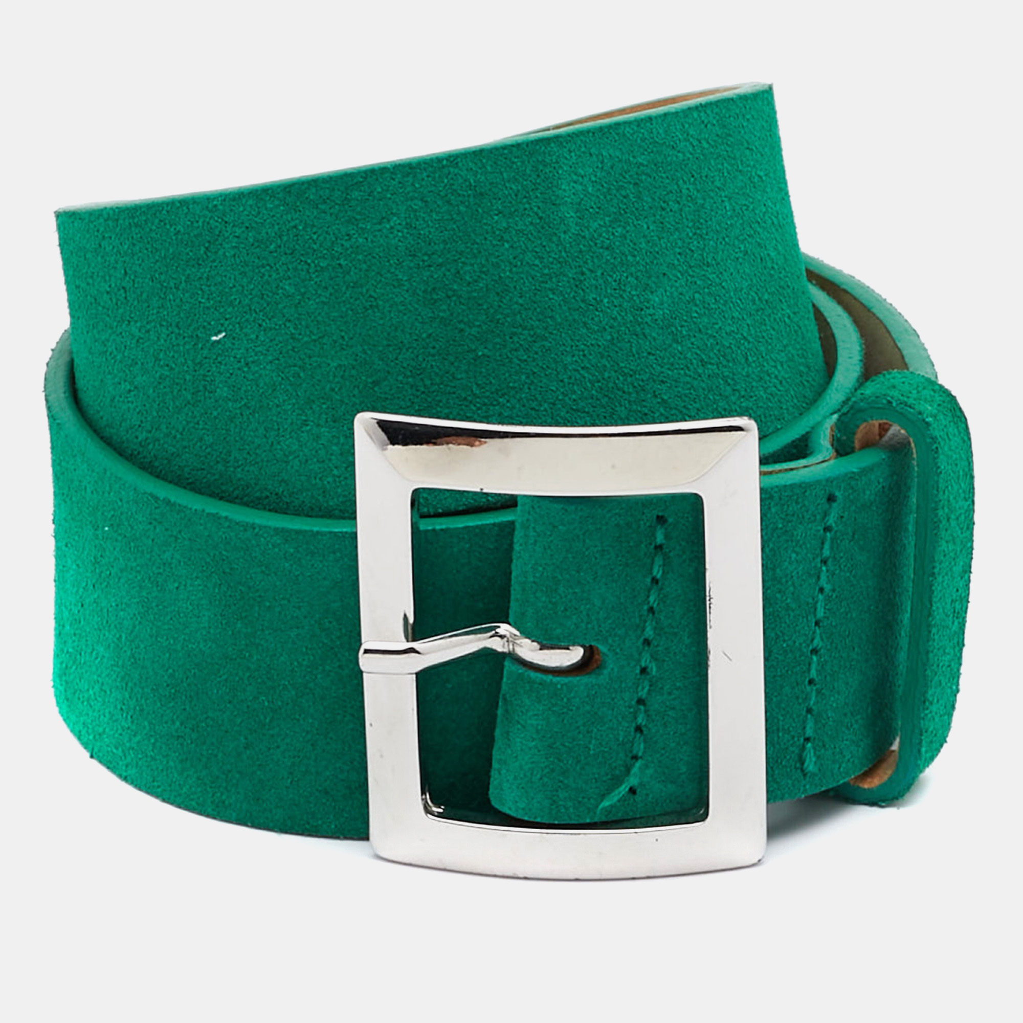 Dsquared2 green suede buckle belt m