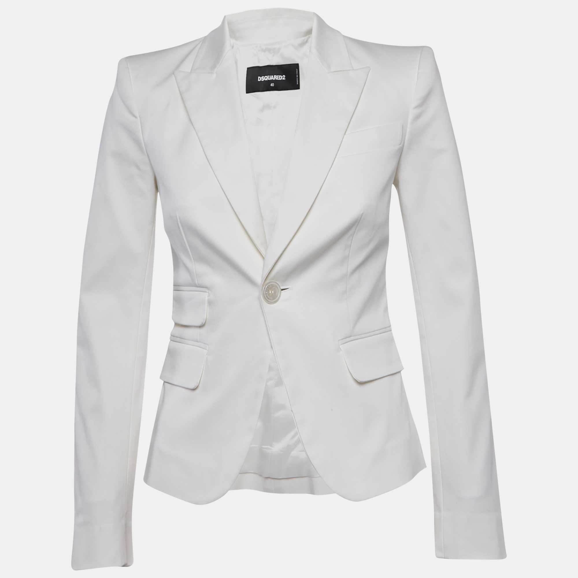 Dsquared2 White Gabardine Tailored Blazer S - Dsquared2 - Modalova