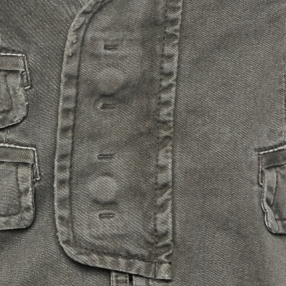 Dsquared2 Vintage Khaki Cotton Twill Distressed Utility Jacket XXS