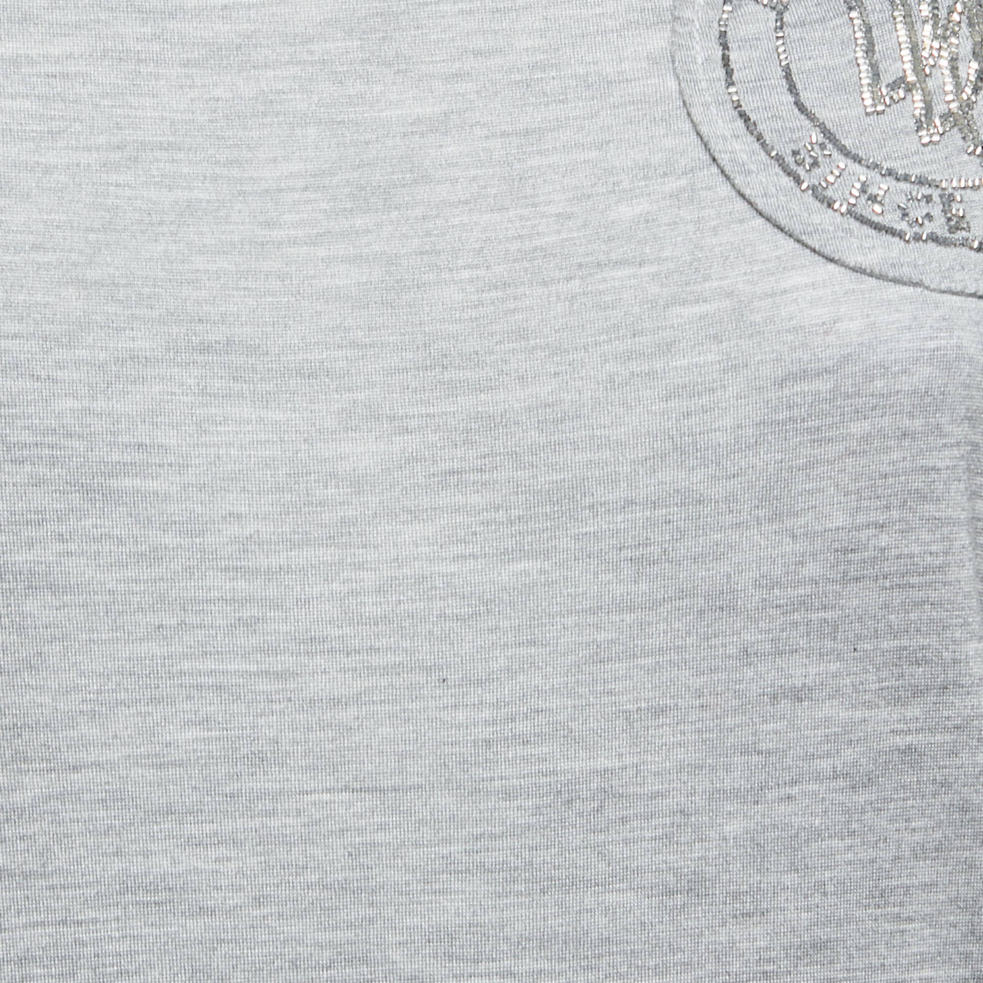 Dsquared2 Grey Modal Logo Crest Detail T-Shirt L