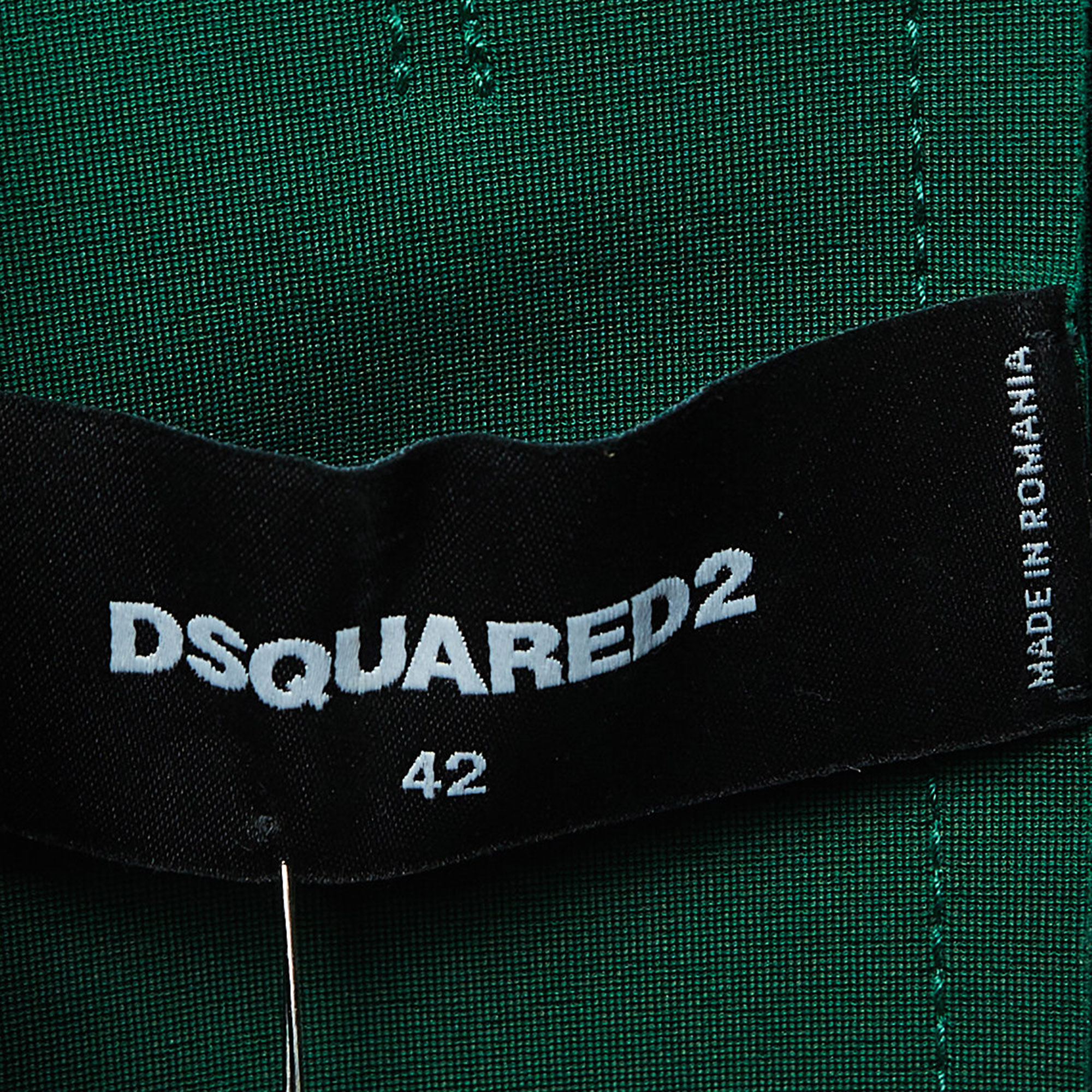 Dsquared2 Green Leather Zip Front Cropped Jacket M