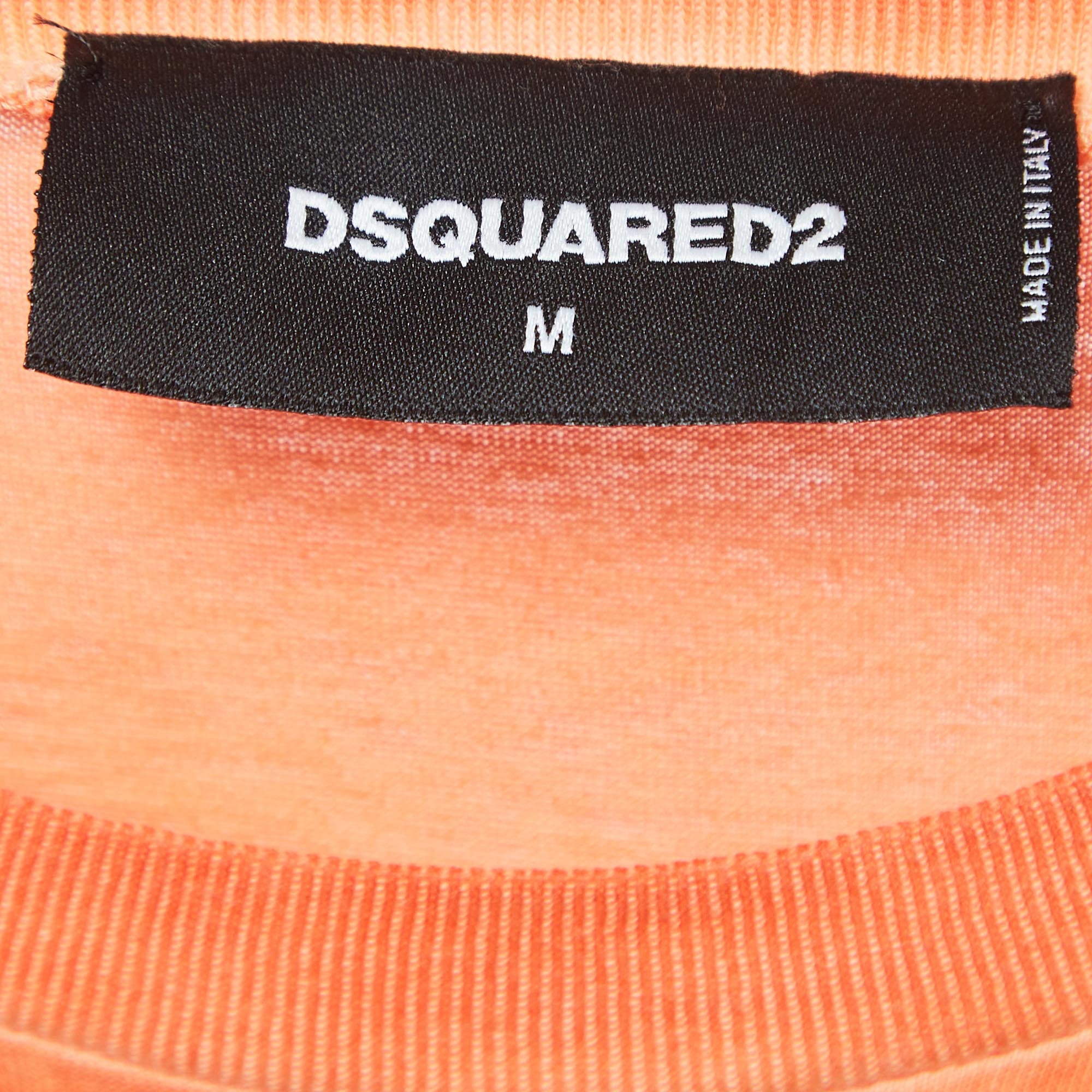 Dsquared2 Orange Hawaii Print Cotton Crew Neck T-Shirt M