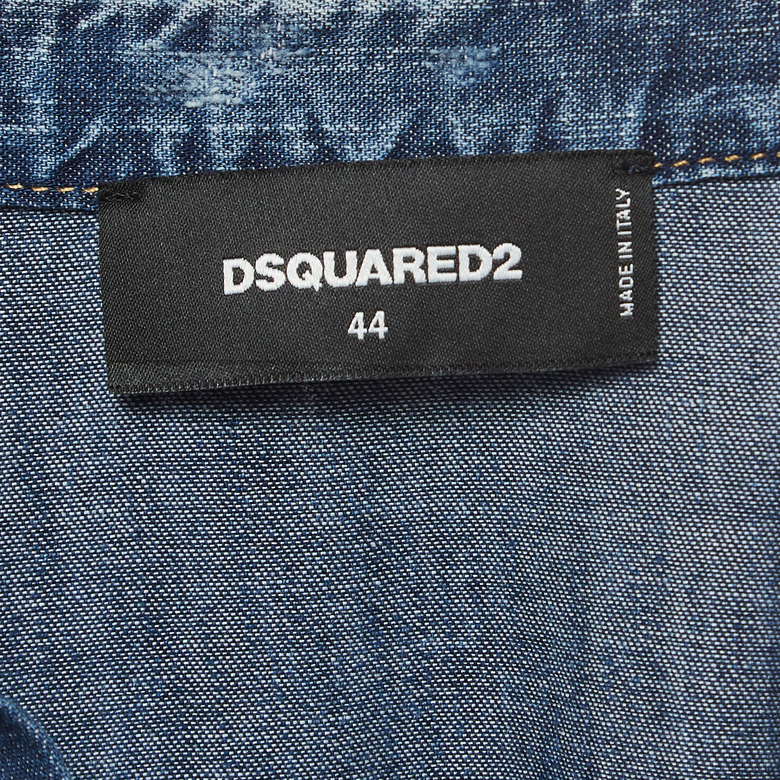 Dsquared2 Blue Washed Distressed Denim Frilled Sleeve Shirt M