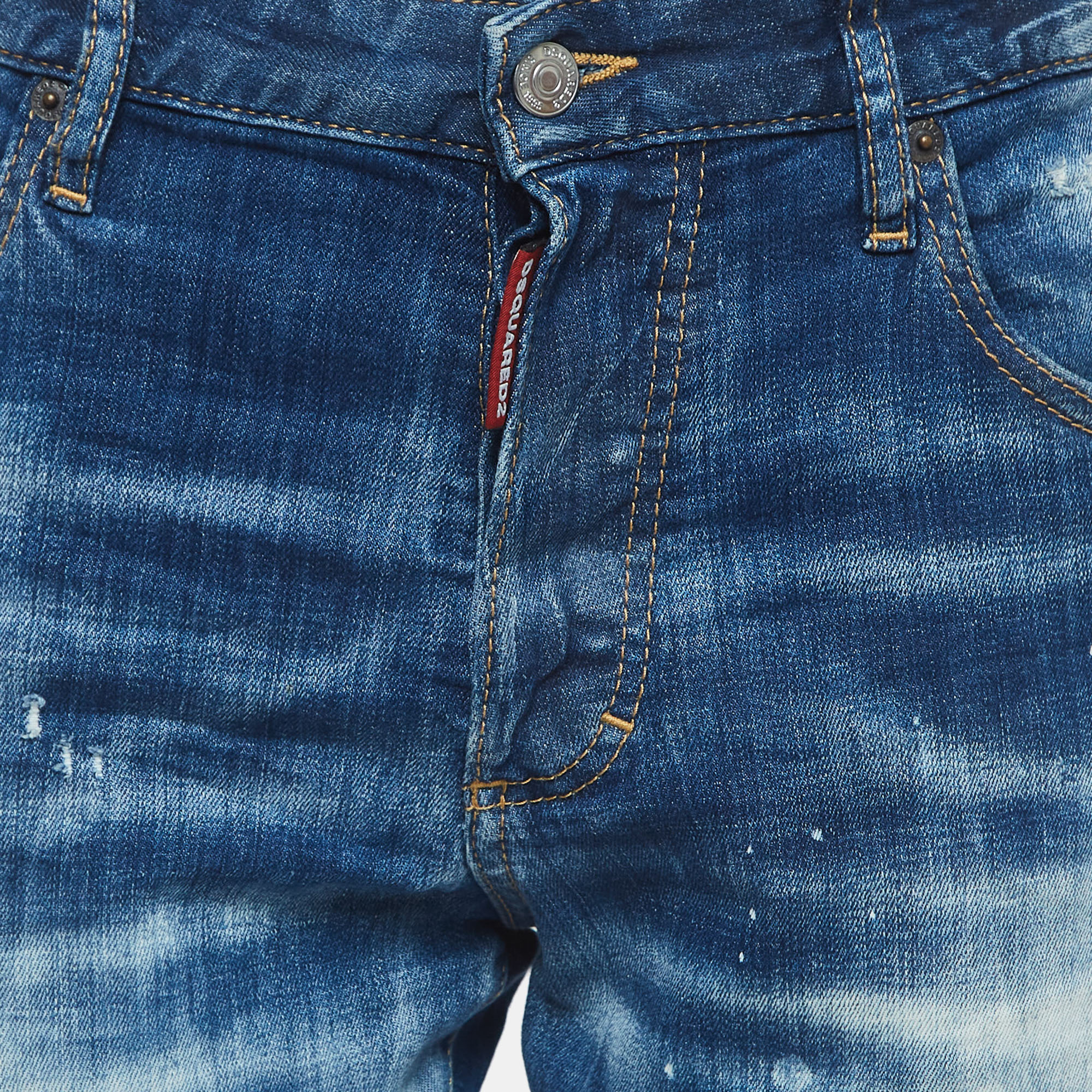 Dsquared2 Blue Washed & Distressed Denim Skinny Dan Jeans S