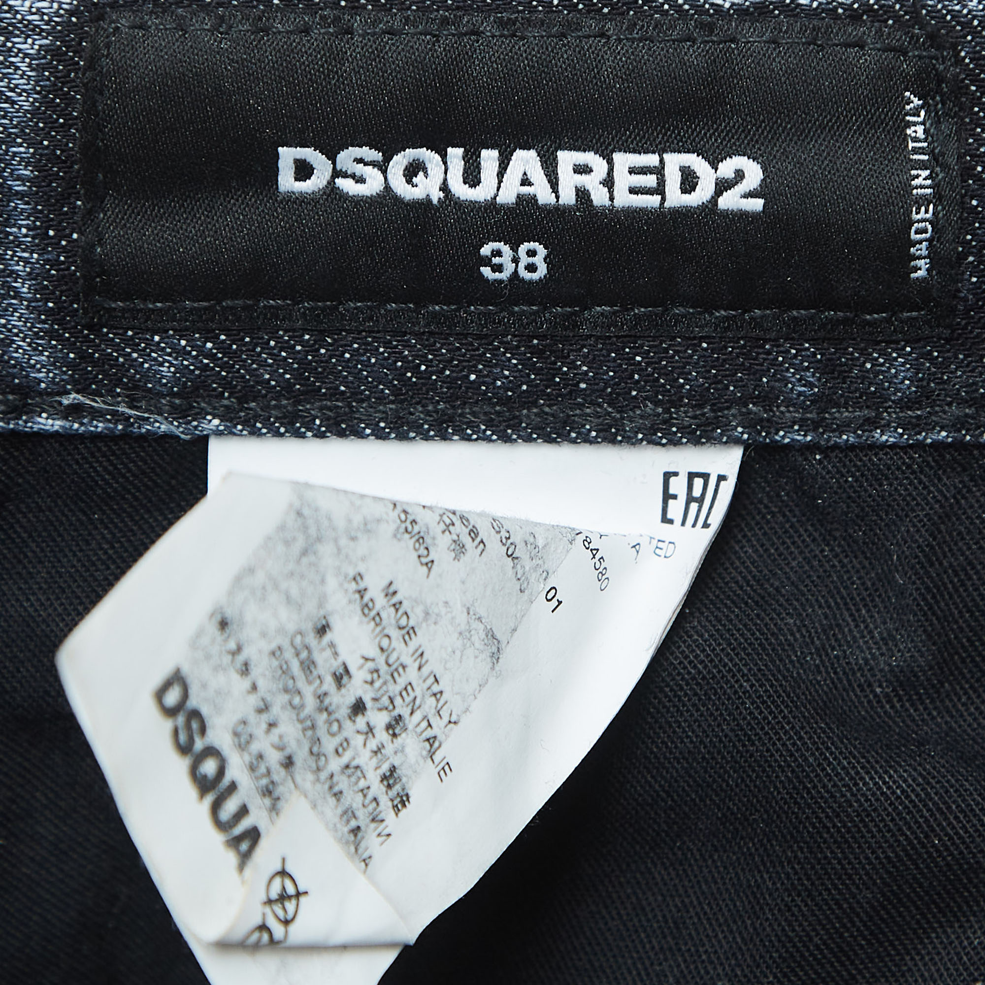 Dsquared2 Blue Washed Denim Buttoned Skinny Dan Jeans S
