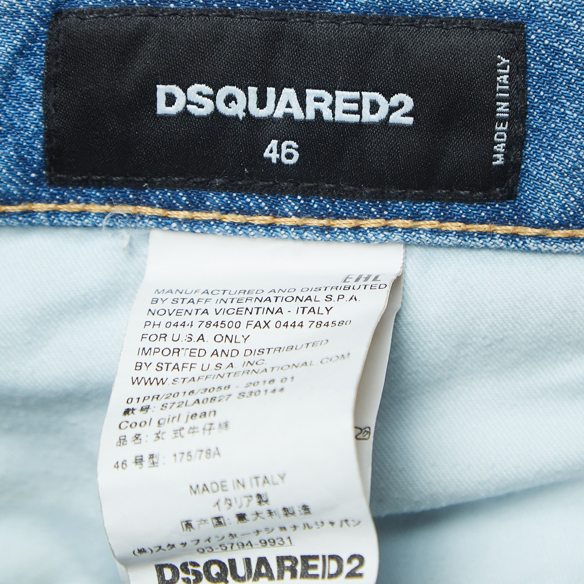 Dsquared2 Blue Washed & Distressed Denim Cool Girl Jeans M