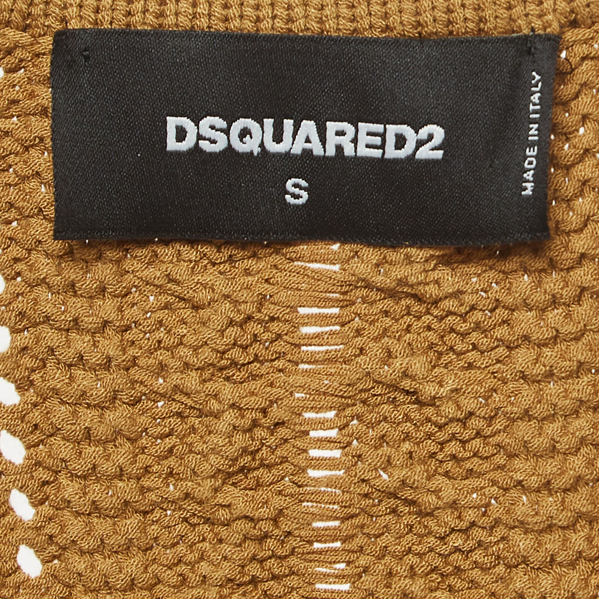 Dsquared2 Mustard Yellow Knit Sleeveless Mini Dress S