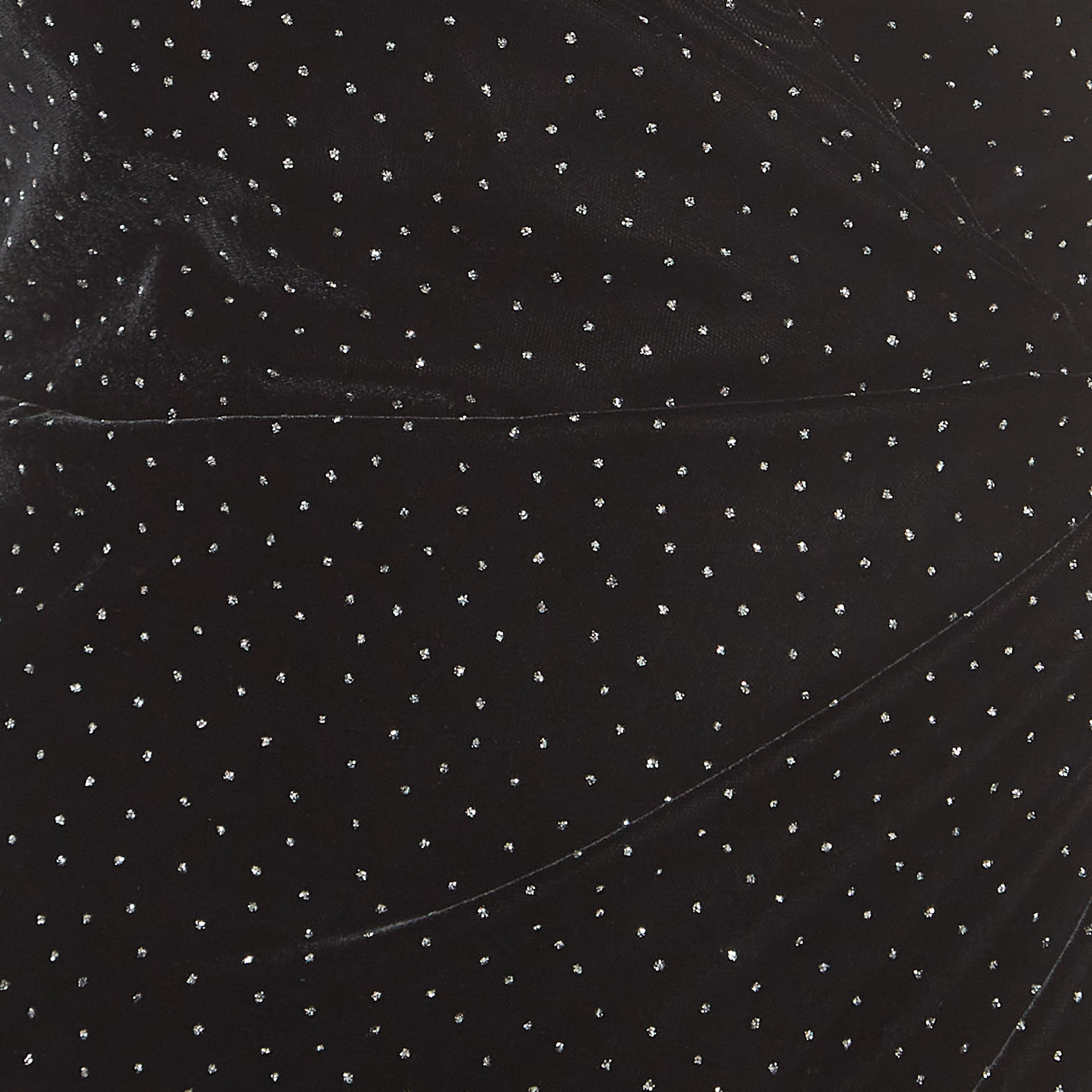 Dsquared2 Black Velvet Glitter Detail Sleeveless Wrap Dress M