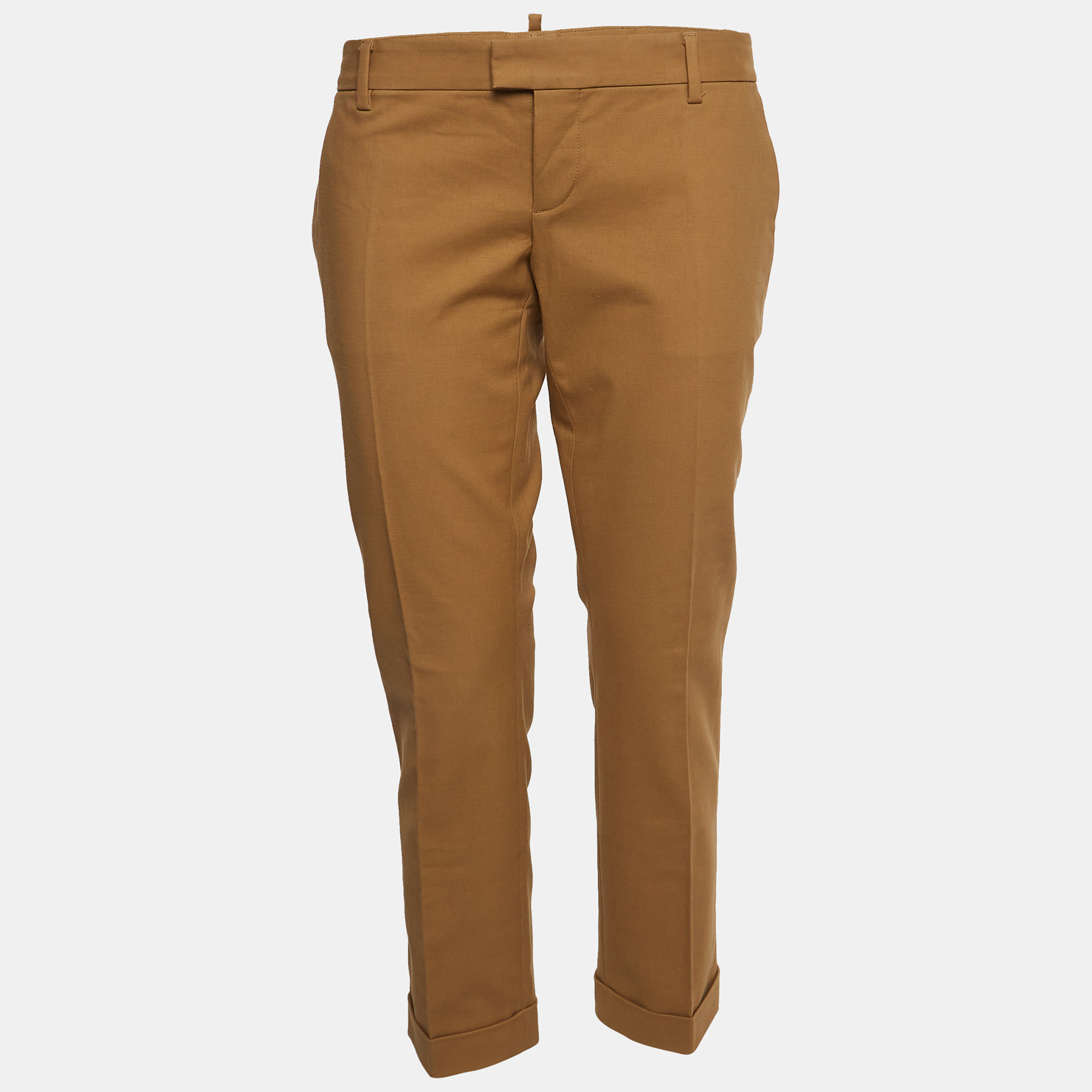 Dsquared2 brown cotton formal trousers m