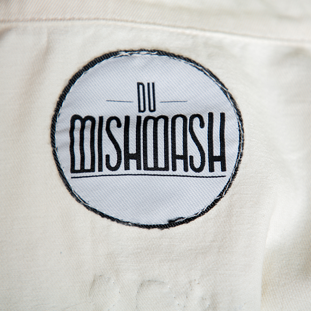 Du Mishmash Cream Denim Embellished Detail Jacket M