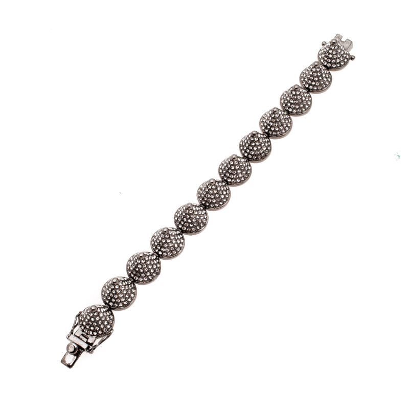 Eddie Borgo Crystal Pave Cone Gunmetal Tone Link Bracelet