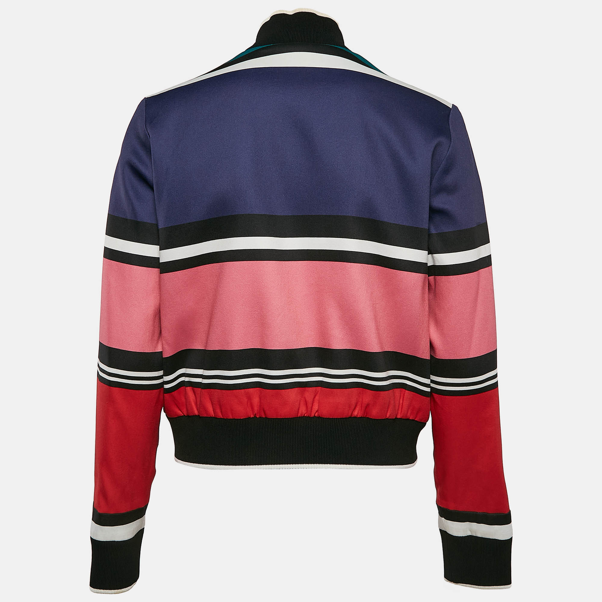 Elie Saab Multicolor Striped Zip Up Bomber Jacket S