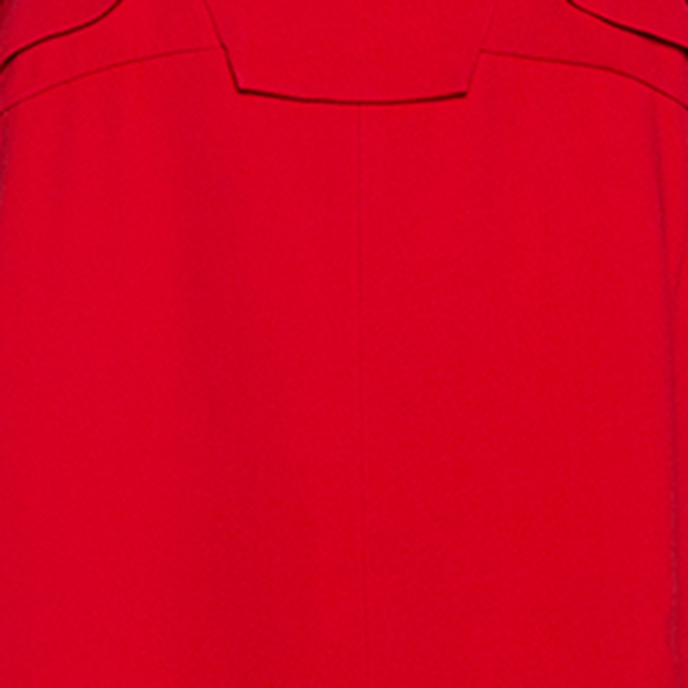 Elie Saab Red Stretch Crepe Midi Dress M