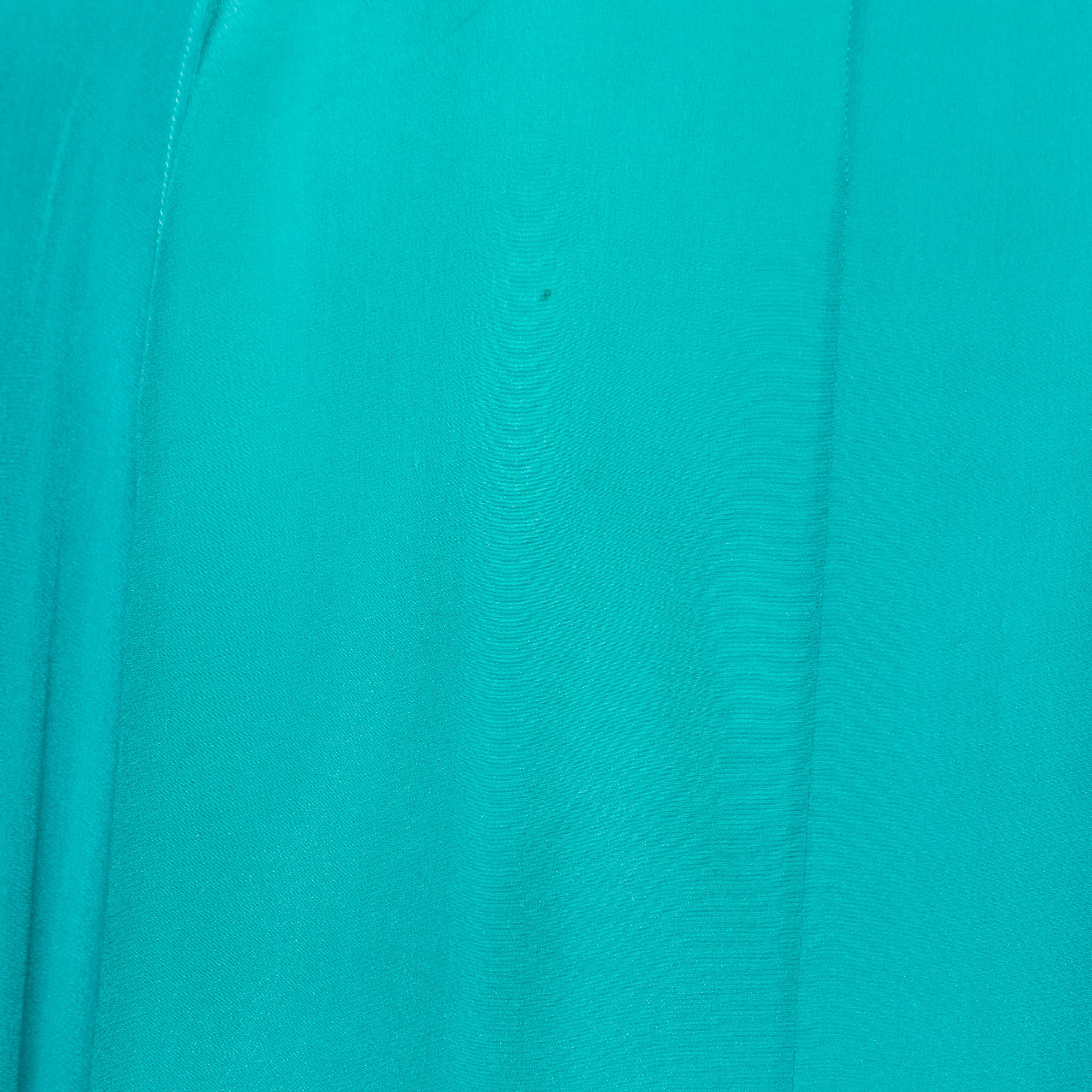 Elie Saab Green Crepe Silk Ruffled Overlay Shirt S