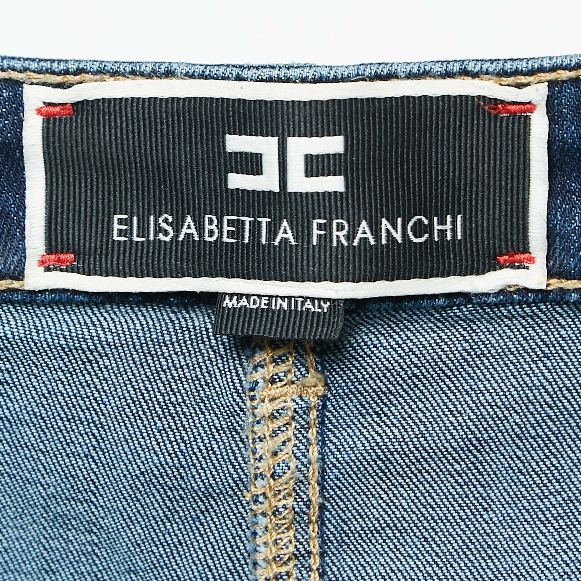 Elisabetta Franchi Blue Denim High Rise Jeans L Waist 31