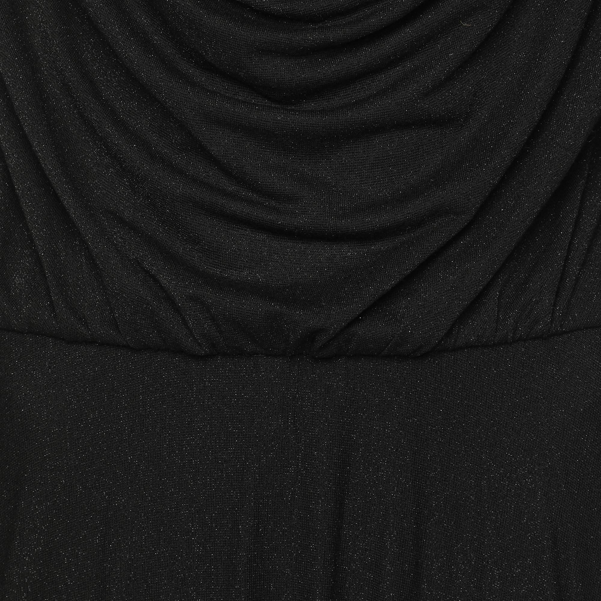 Elisabetta Franchi Black Lurex Knit Dress L