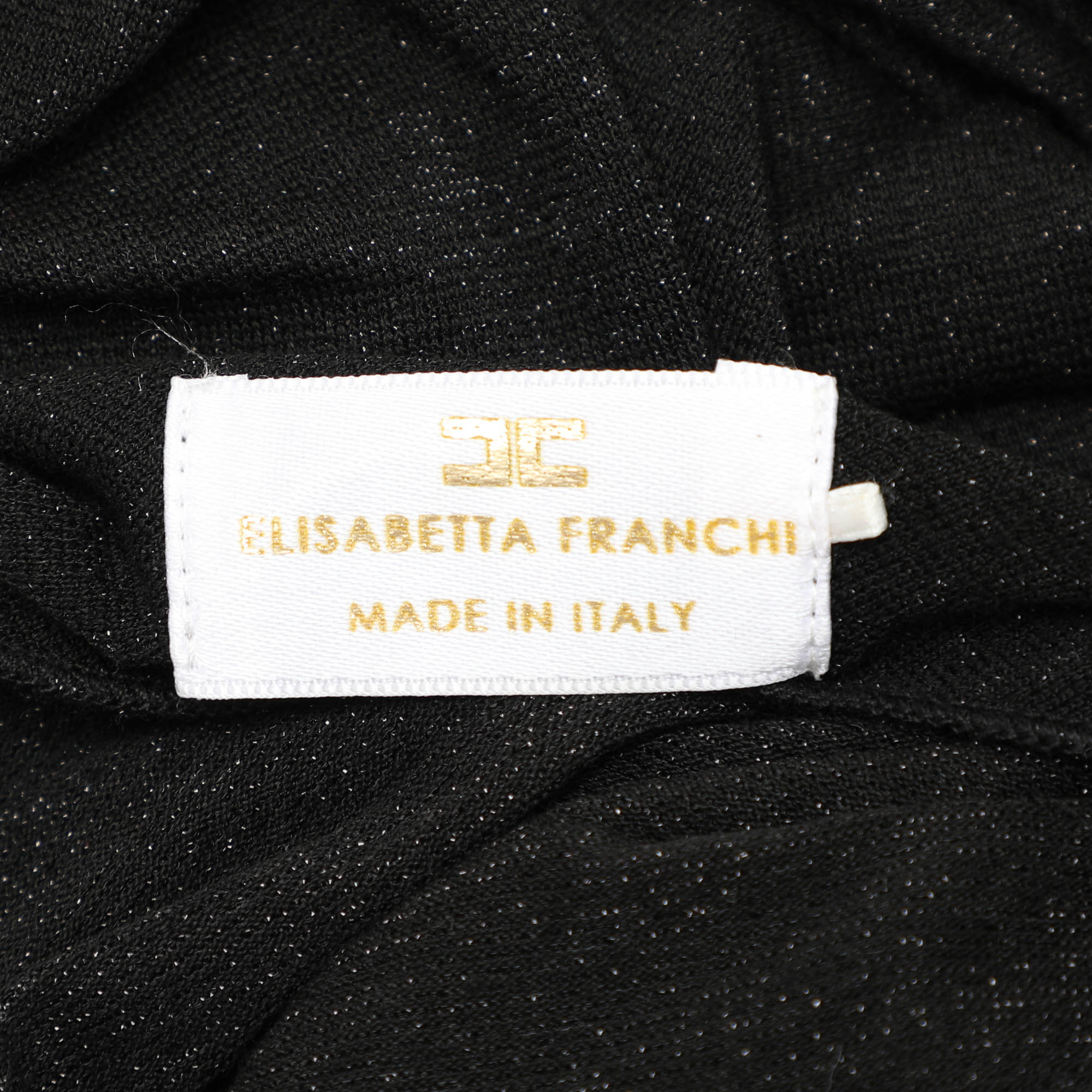 Elisabetta Franchi Black Lurex Knit Dress L