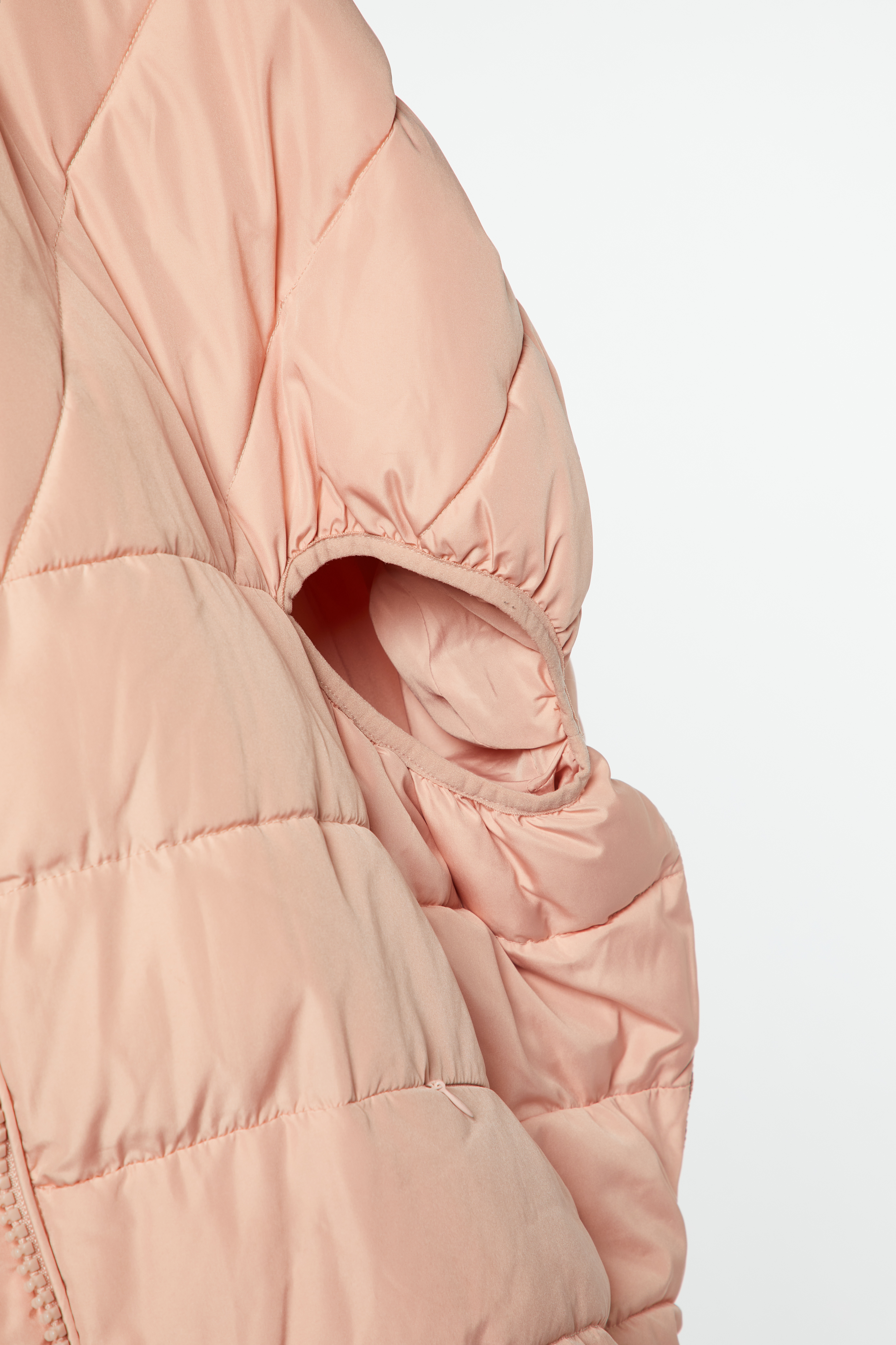 Elisabetta Franchi Peach/Orange Zip-Up Puffer Jacket S