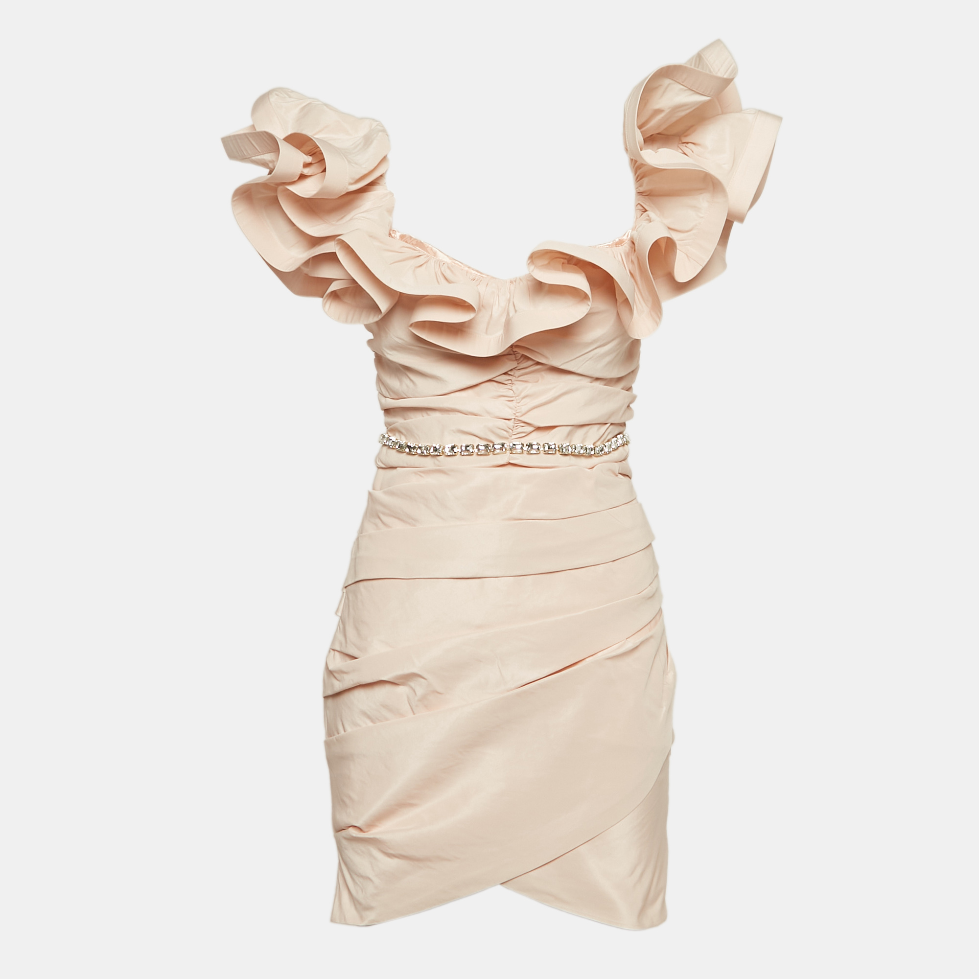 Elisabetta Franchi Pink Ottoman Taffeta Ruffled Off-Shoulder Mini Dress M
Elisabetta Franchi Pink Ottoman Taffeta Ruffled Off-Shoulder Mini Dress M