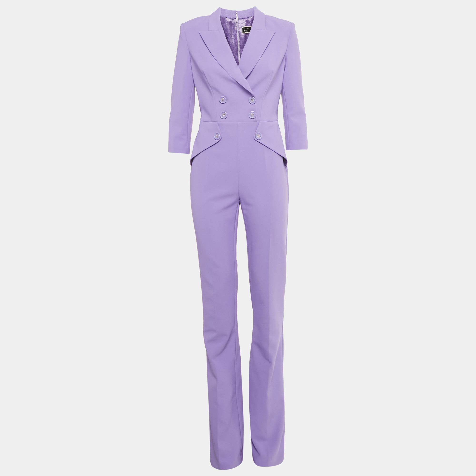 Elisabetta Franchi Purple Double Layer Crepe Jumpsuit L
Elisabetta Franchi Purple Double Layer Crepe Jumpsuit L