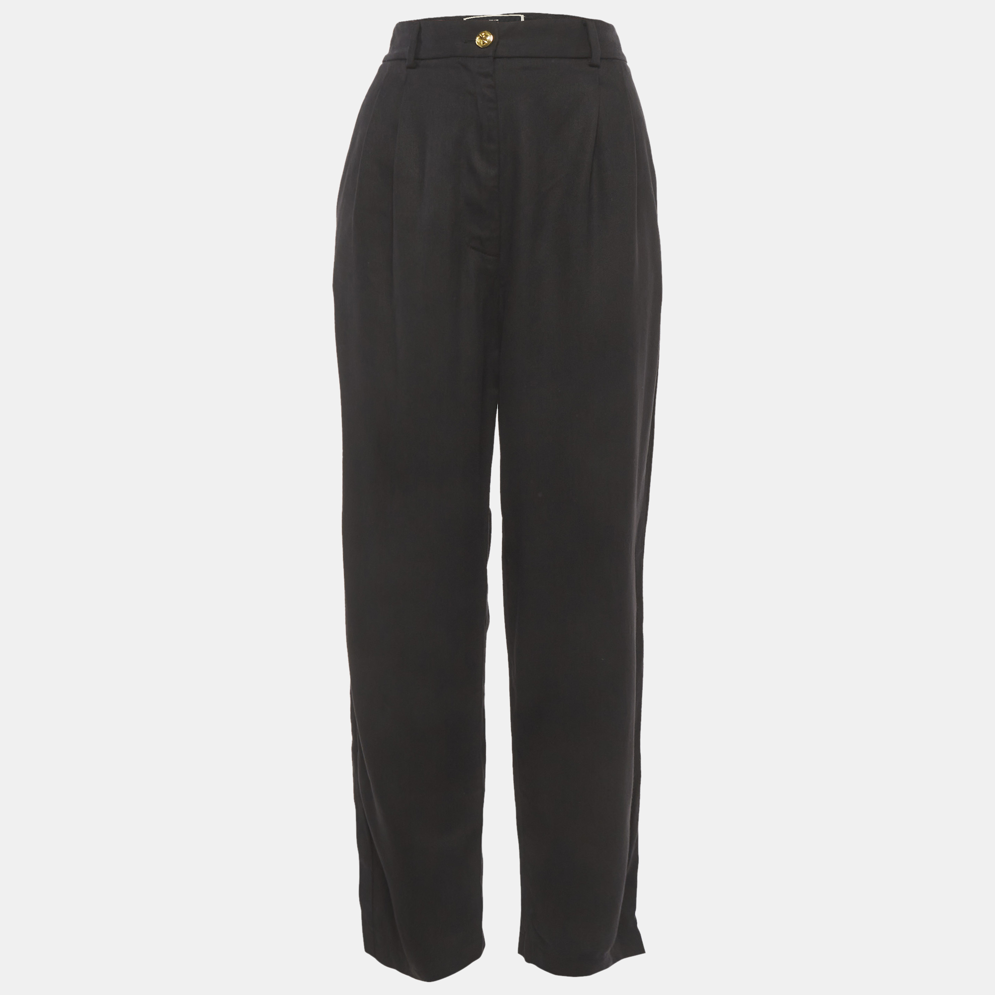 Elisabetta Franchi Black Gabardine Pleated Trousers M
Elisabetta Franchi Black Gabardine Pleated Trousers M