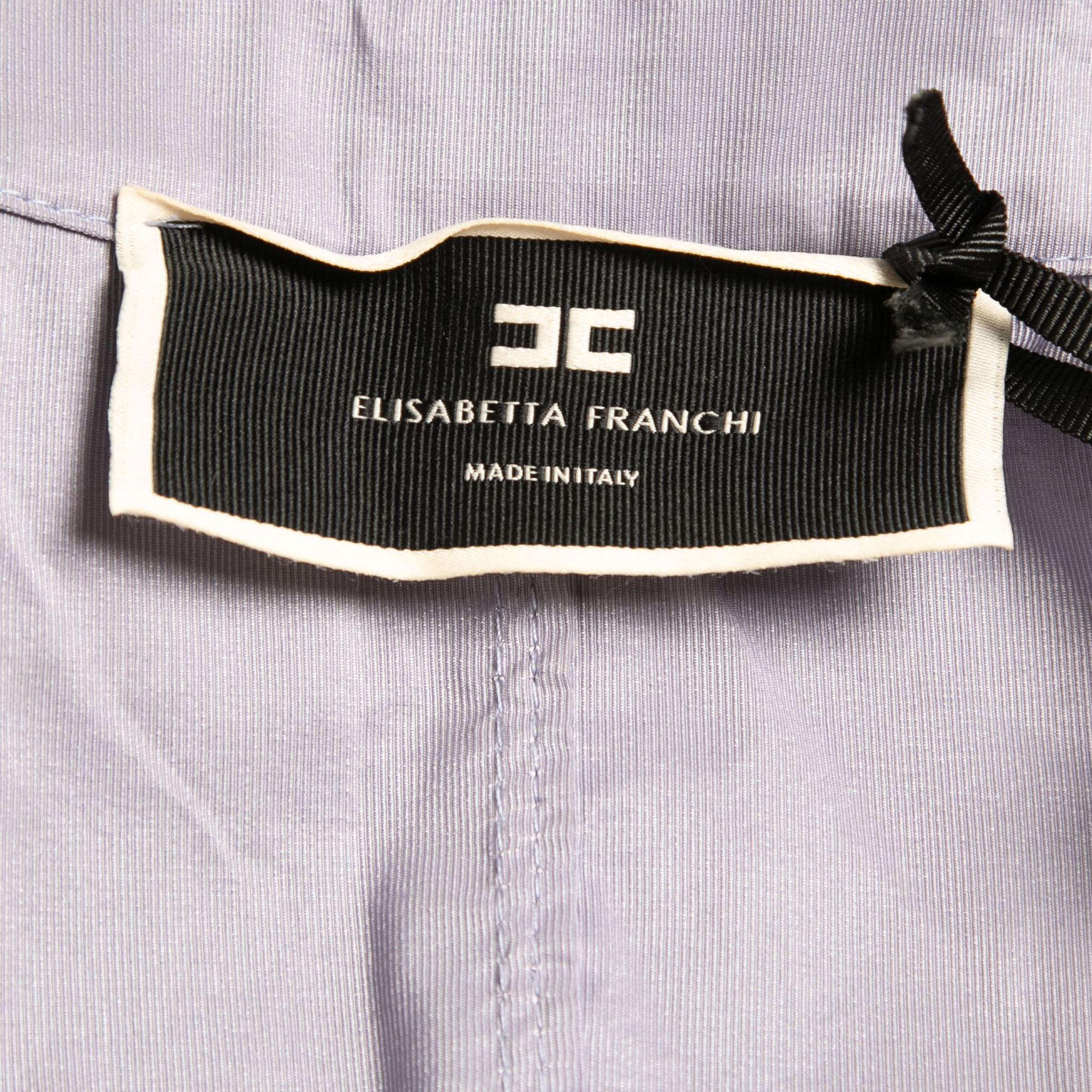 Elisabetta Franchi Purple Synthetic Belted Coat S