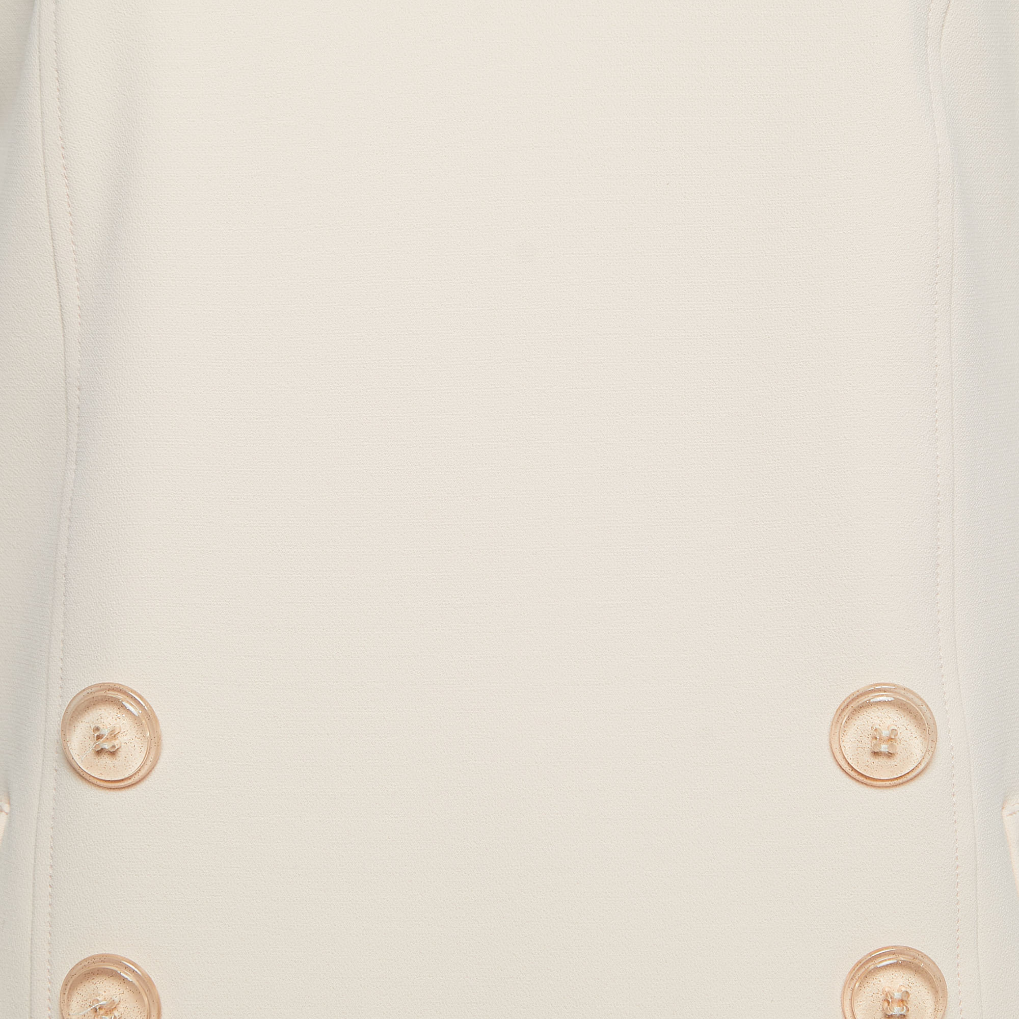 Elisabetta Franchi Light Pink Crepe Chain Detailed Sleeveless Mini Dress S