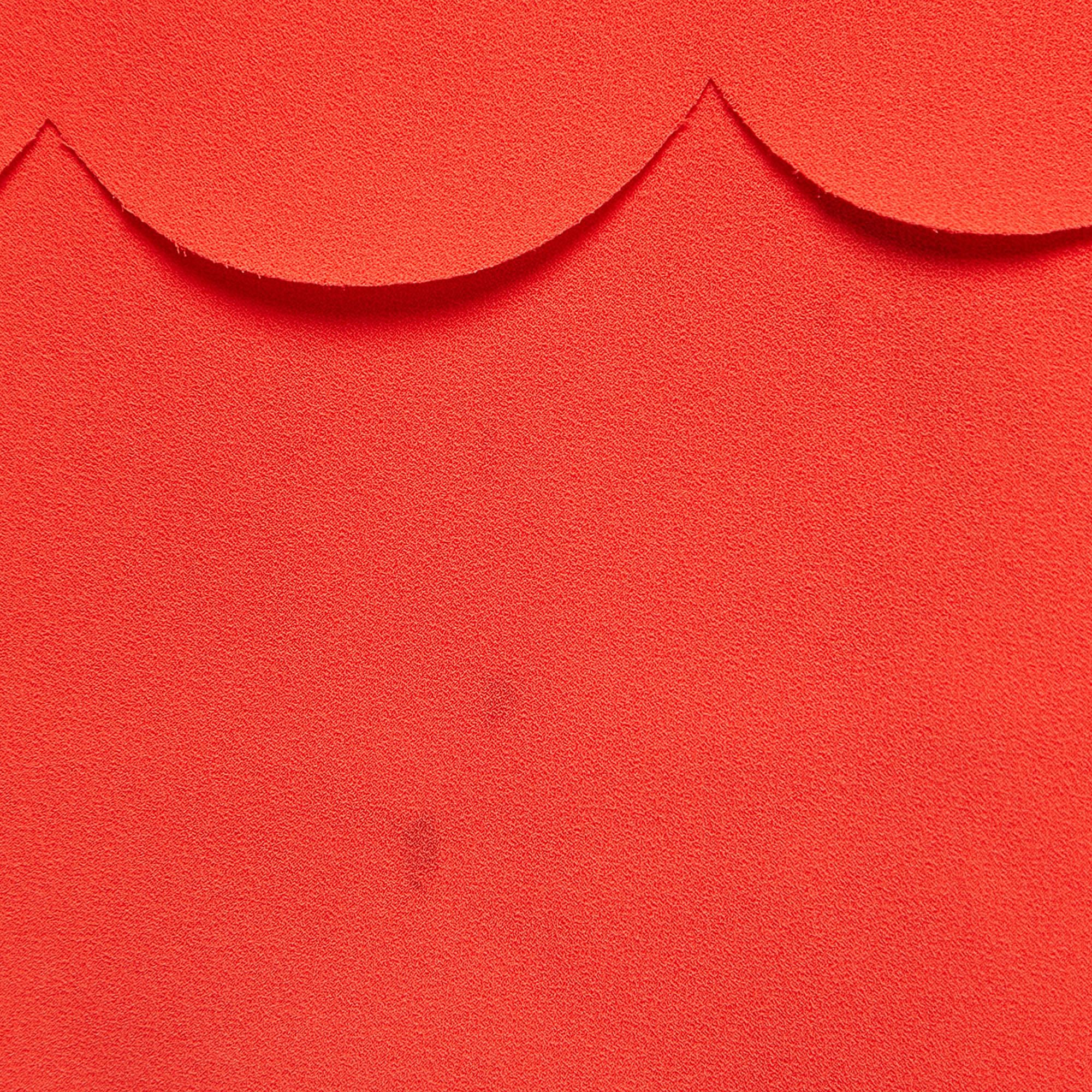 Elisabetta Franchi Orange Crepe Cutout Mini Dress S