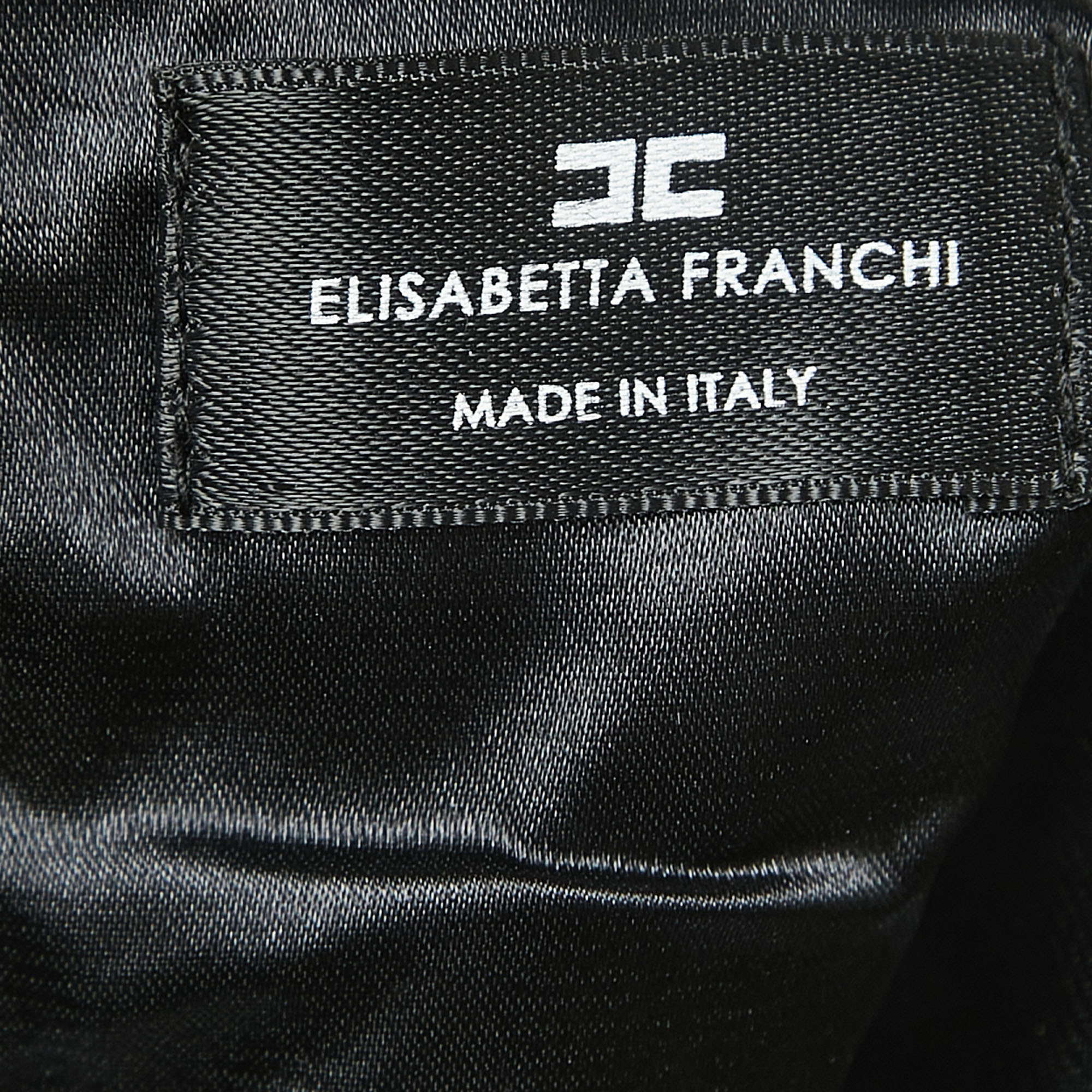 Elisabetta Franchi Black Crepe V-Neck Sleeveless Mini Dress S