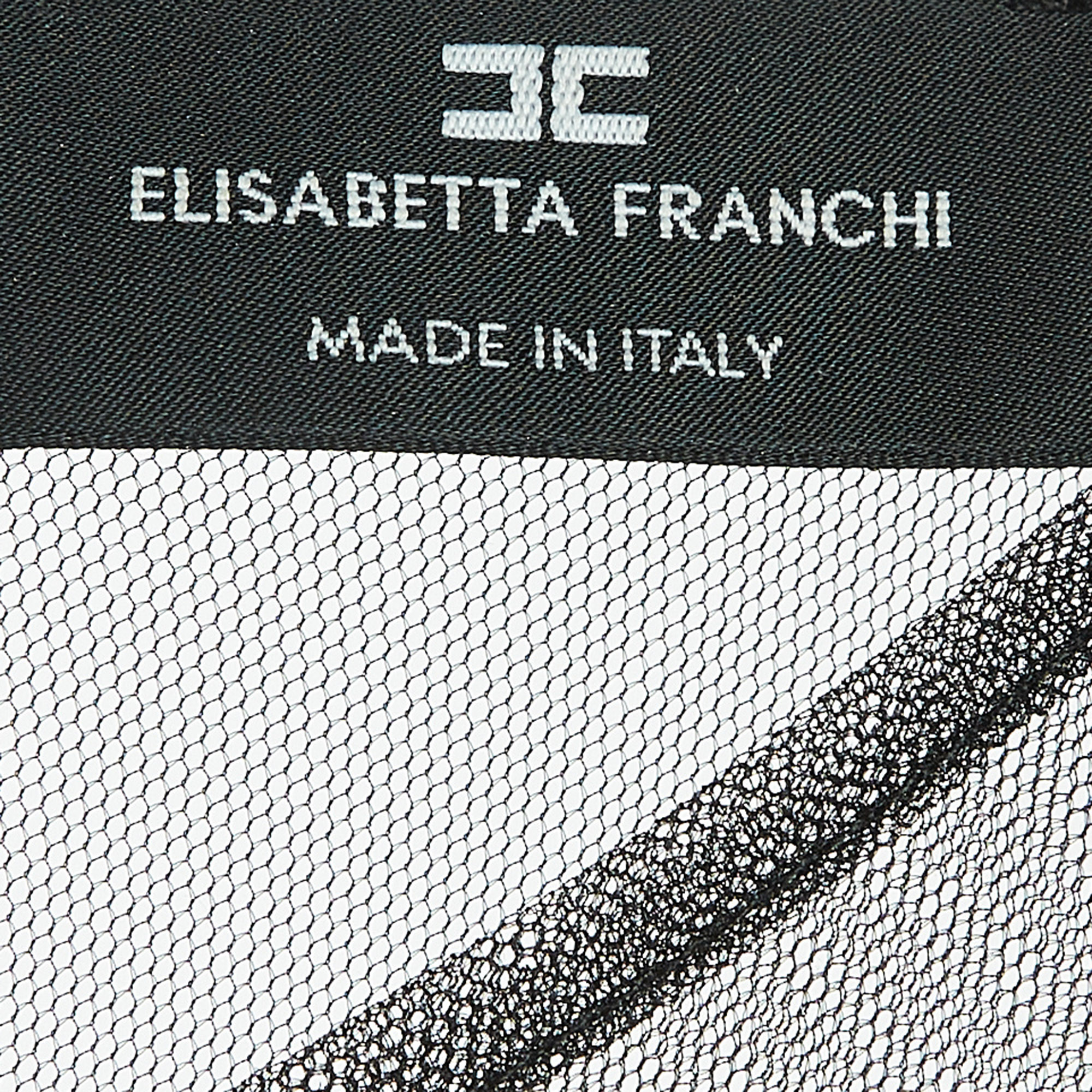 Elisabetta Franchi Black Sequin Embellished Tulle Jumpsuit M