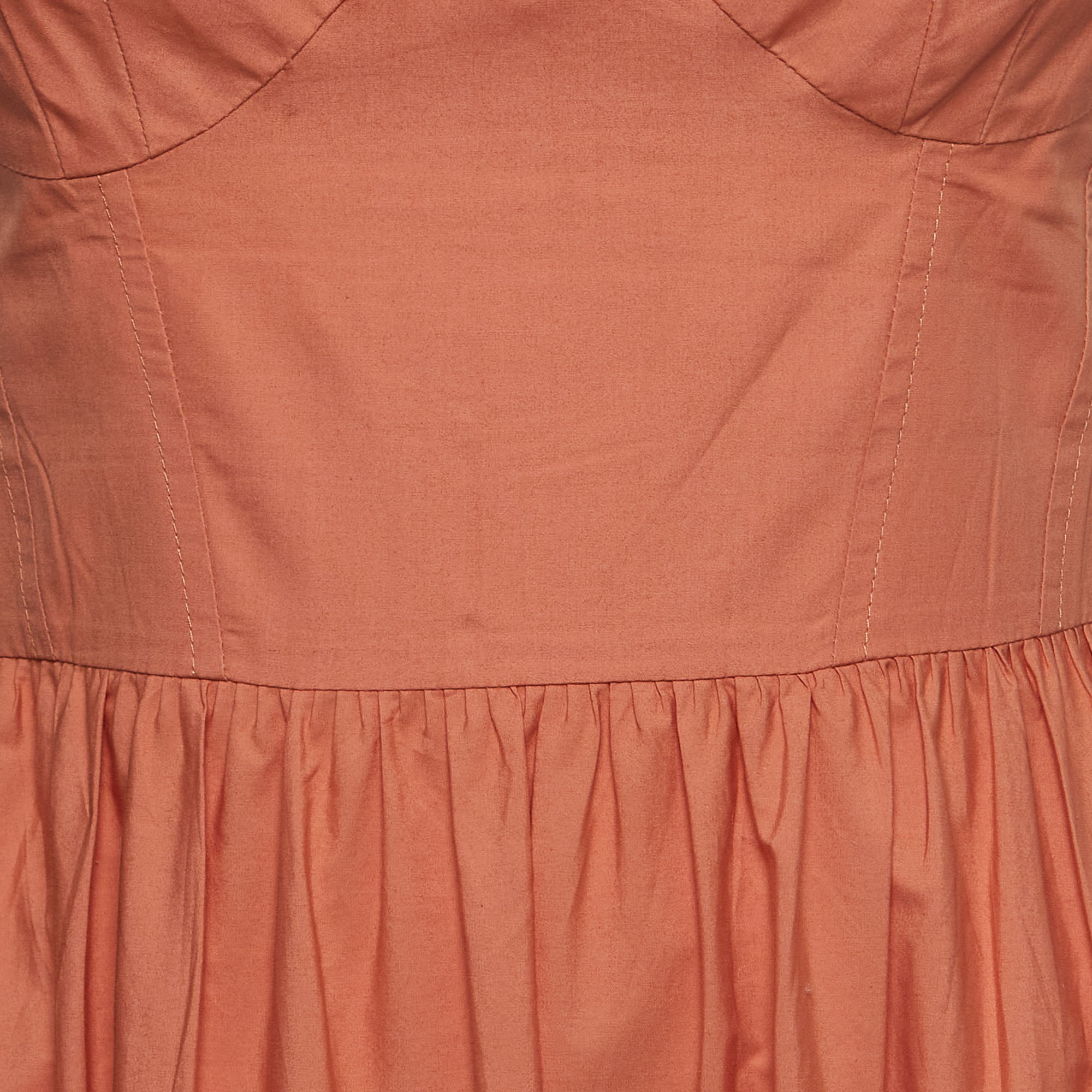 Elisabetta Franchi Orange Cotton Maxi Dress XL