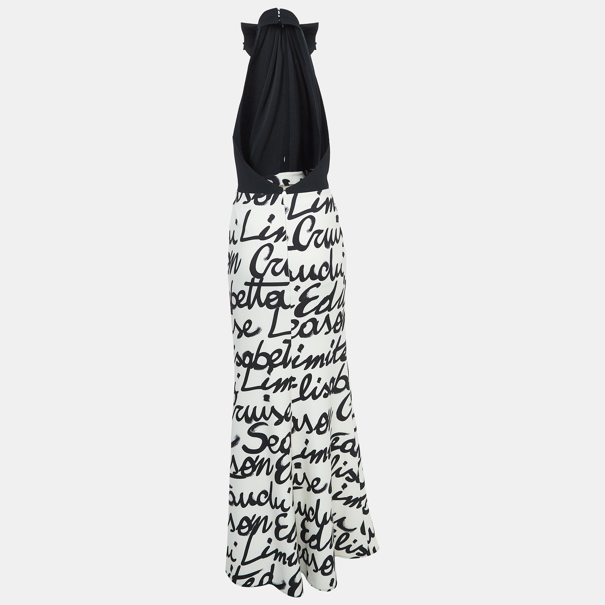 Elisabetta Franchi Black/White Logo Print Halter Neck Maxi Dress
Elisabetta Franchi Black/White Logo Print Halter Neck Maxi Dress