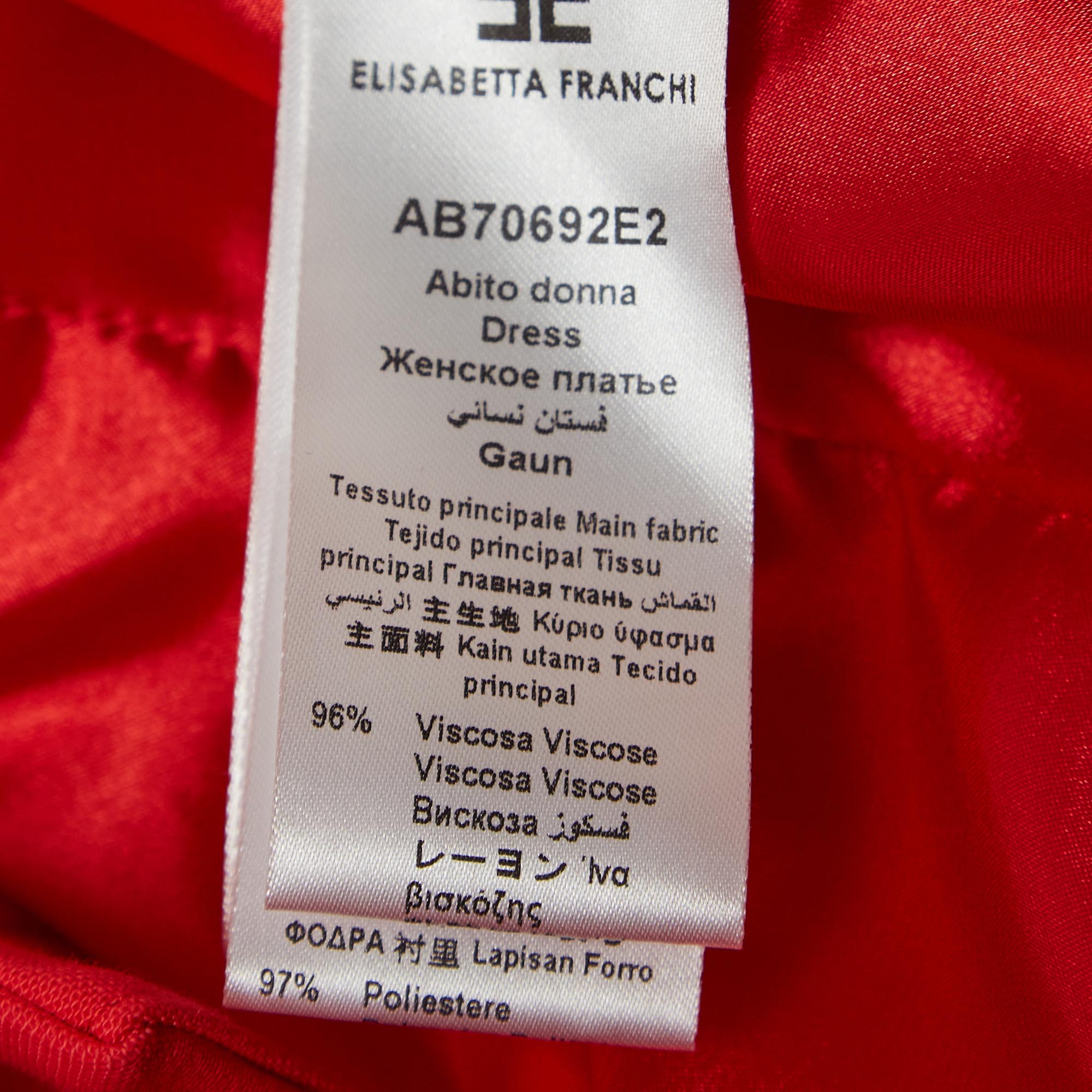 Elisabetta Franchi Coral Pink Lace & Crepe Mini Dress M