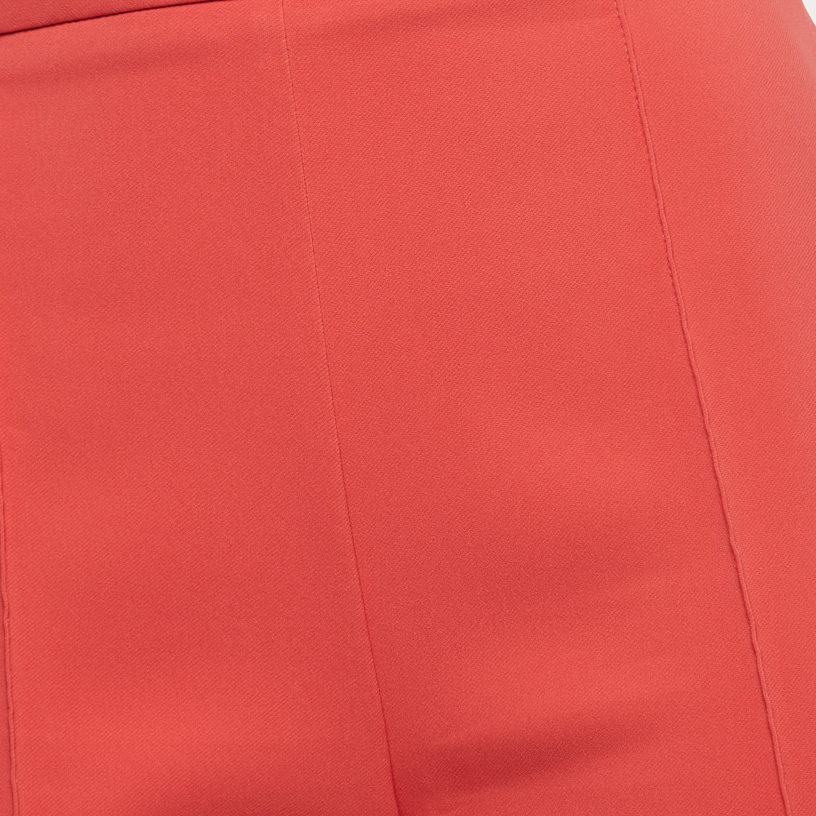Elisabetta Franchi Coral Pink Crepe Flared Trousers M