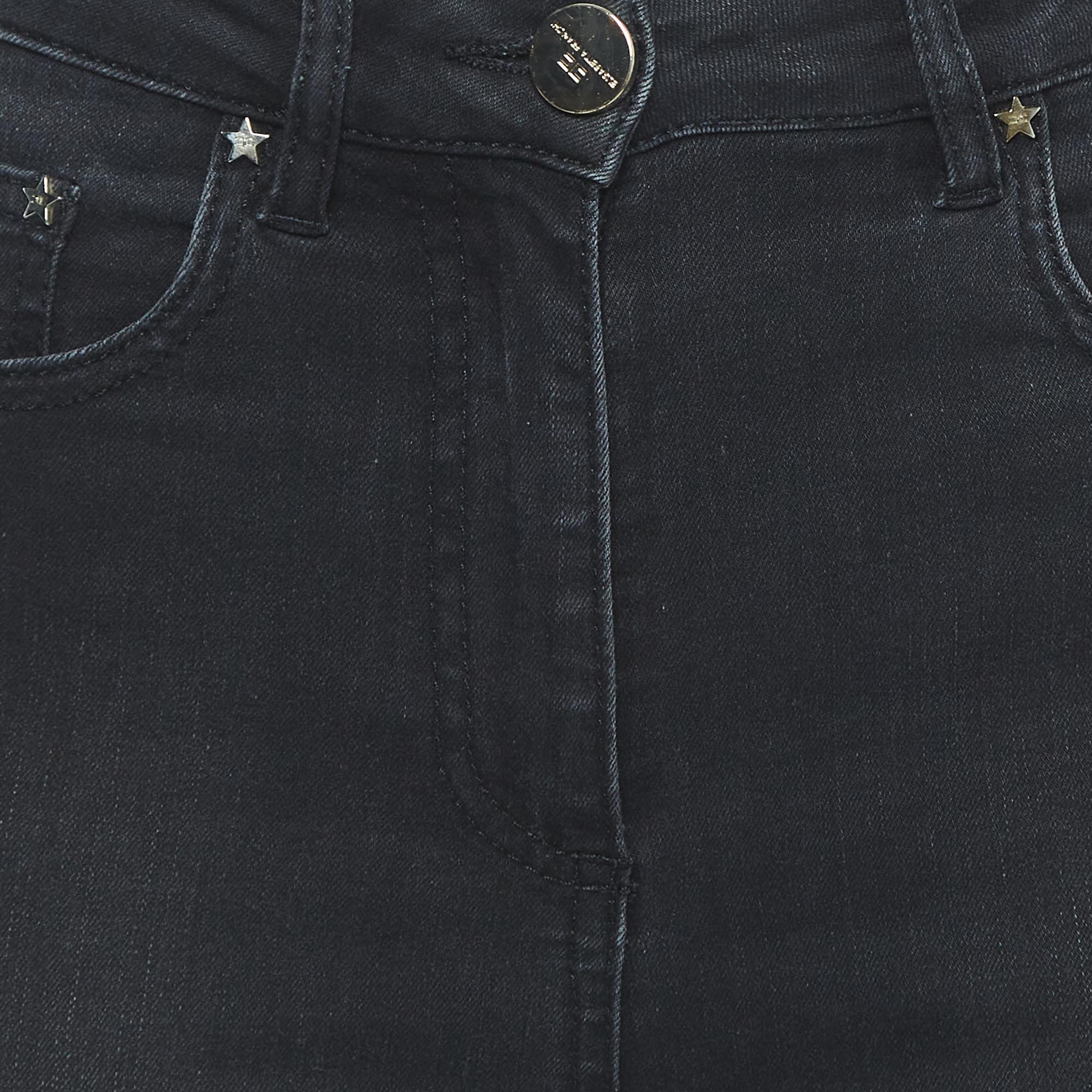 Elisabetta Franchi Charcoal Black Skinny Denim Jeans S Waist 26