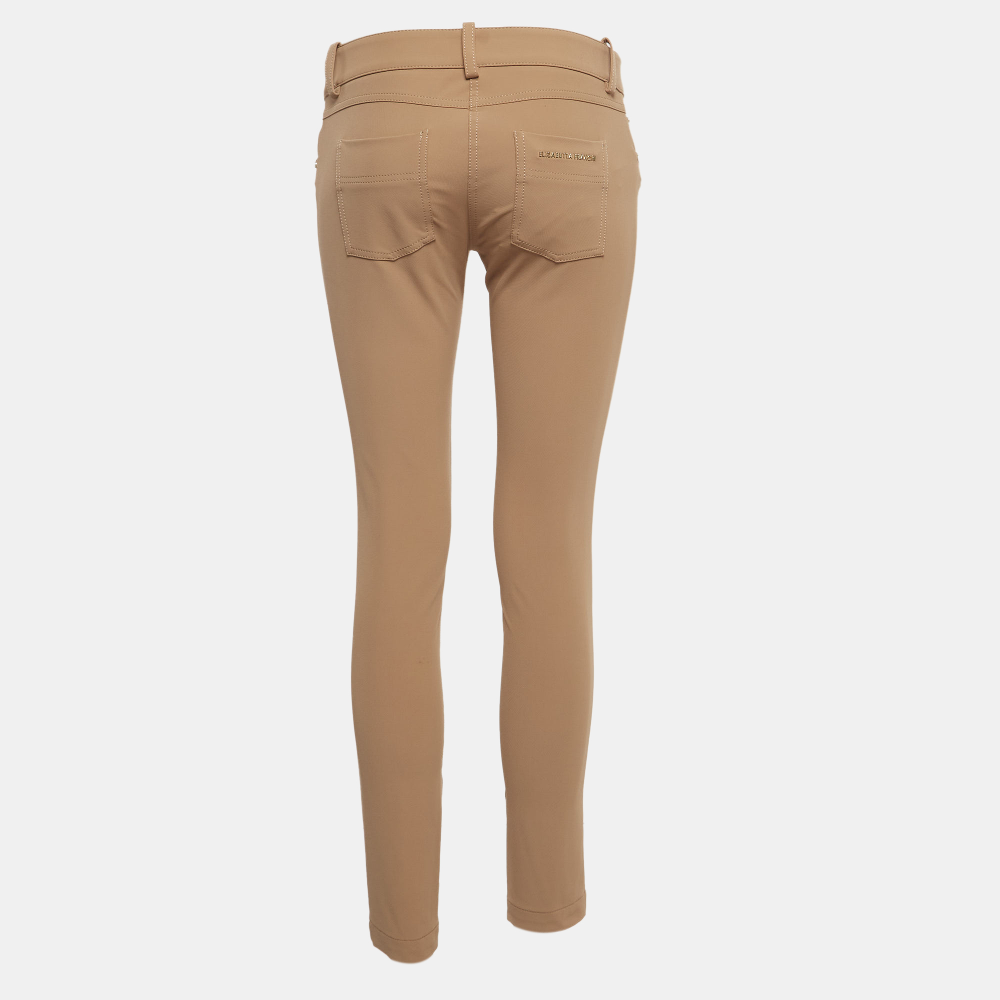 Elisabetta Franchi Beige Synthetic Trousers M